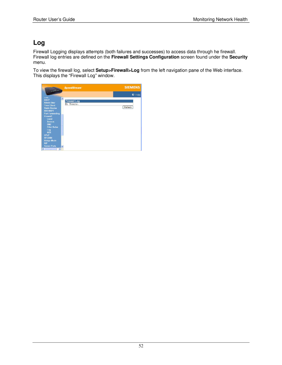 Siemens 4200 Series, 4100 Series manual Log 