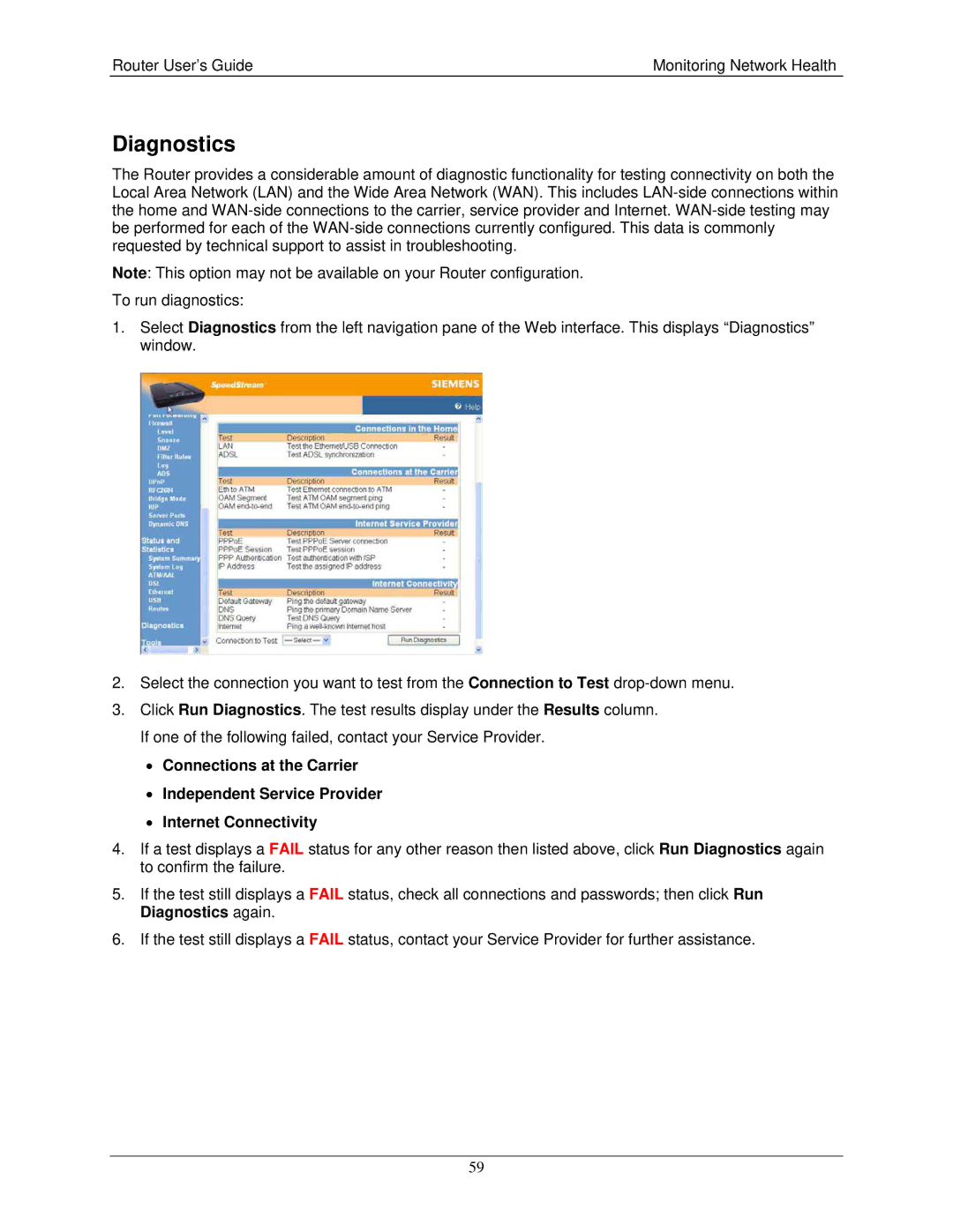 Siemens 4100 Series, 4200 Series manual Diagnostics 