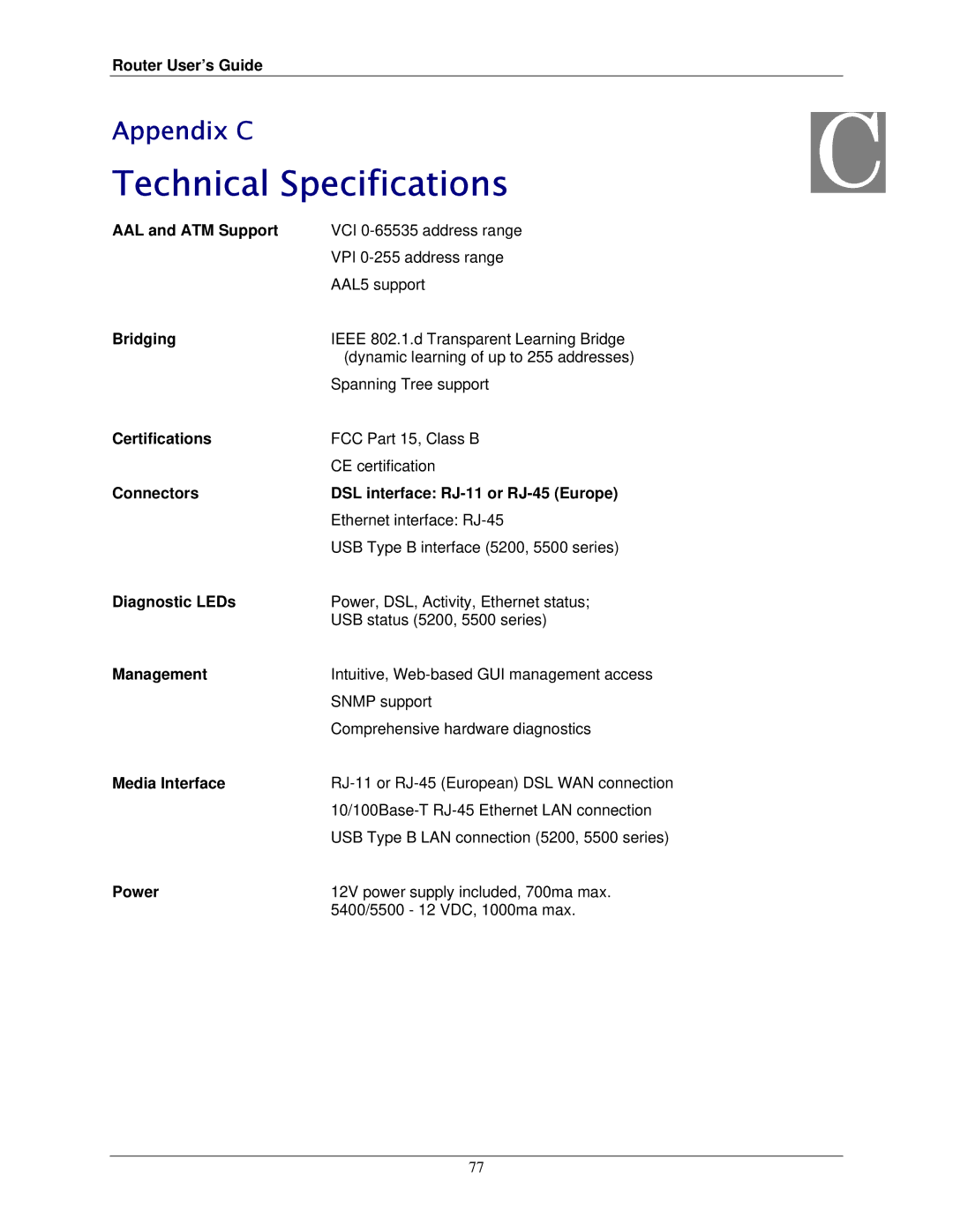 Siemens 4100 Series, 4200 Series manual Technical Specifications 