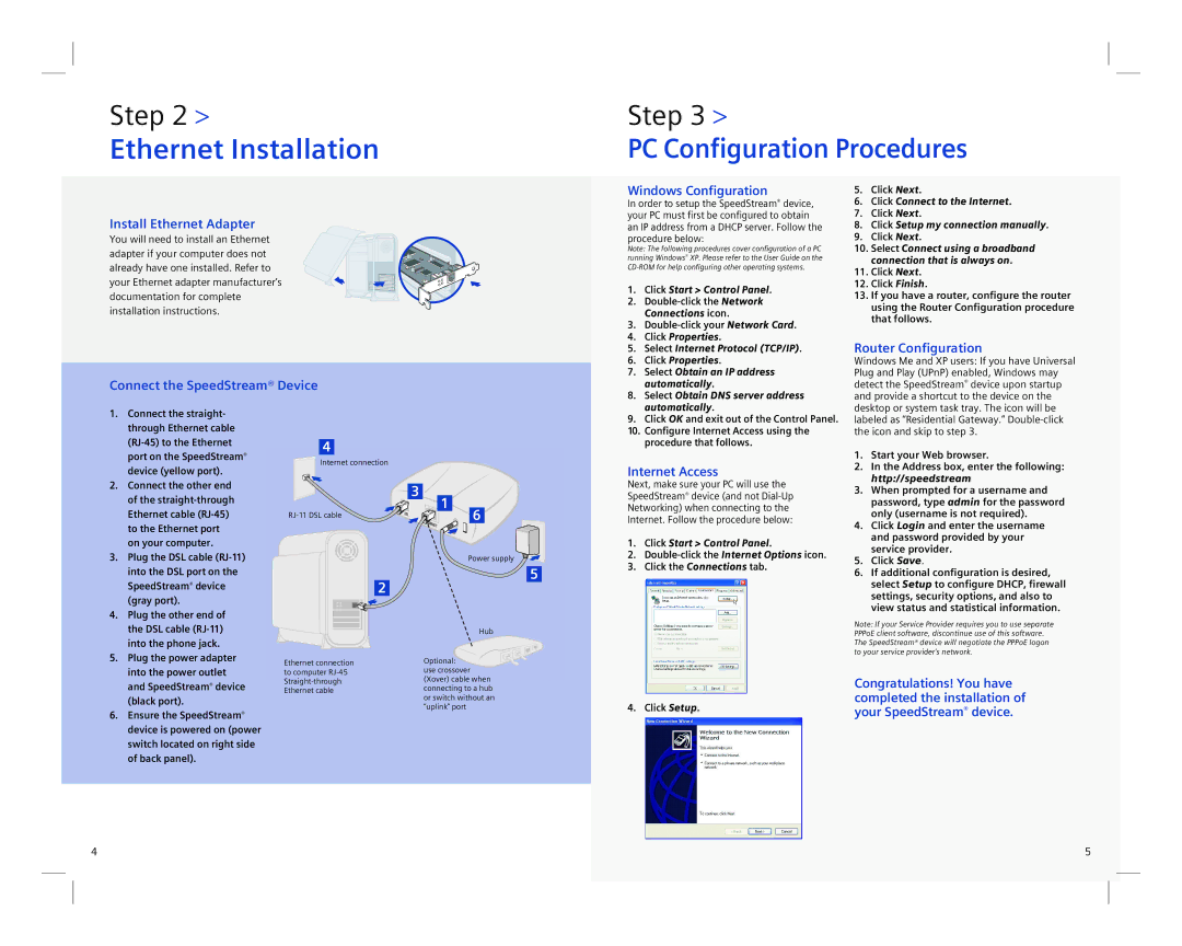 Siemens 4100 quick start Ethernet Installation, PC Configuration Procedures 