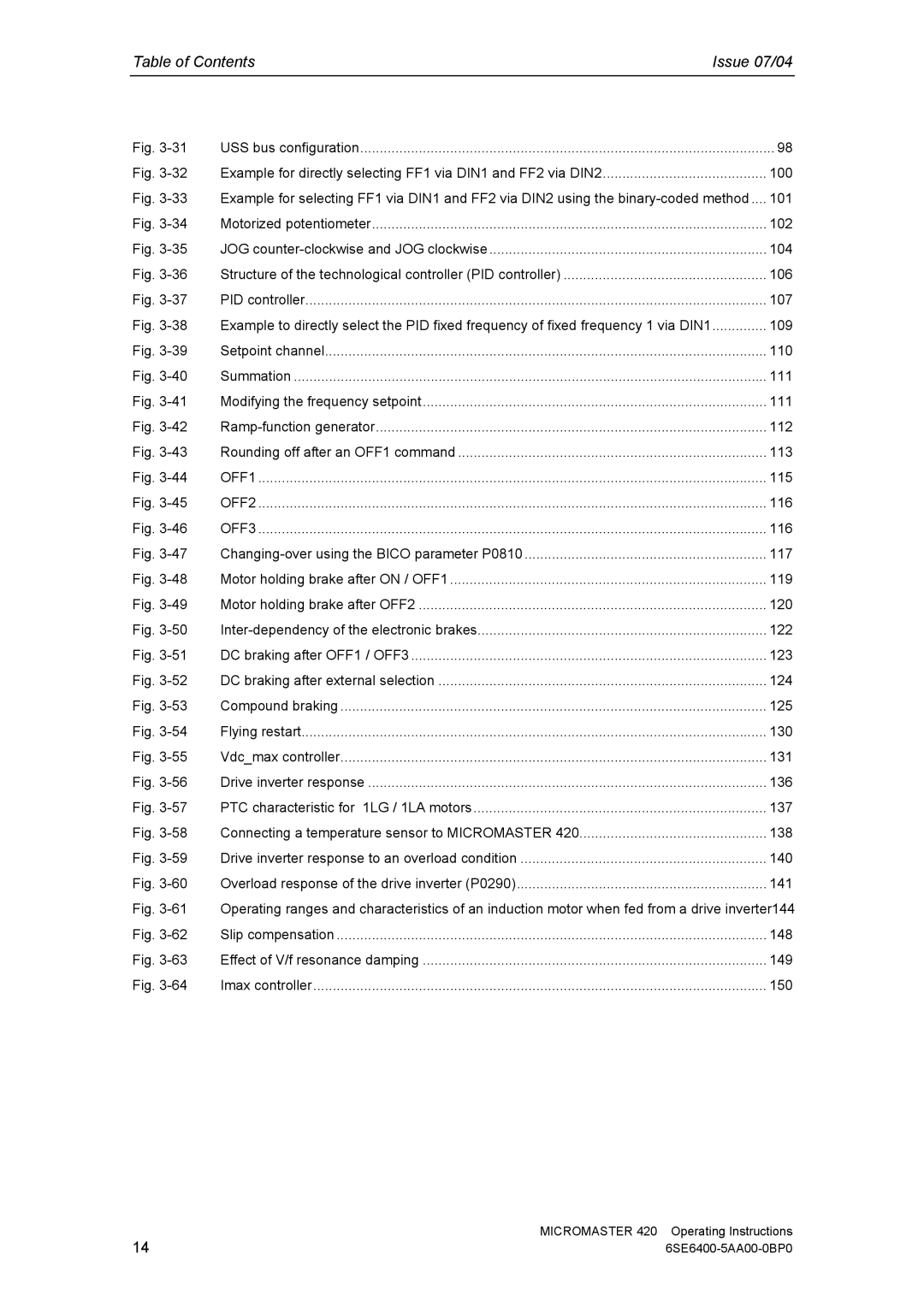 Siemens 420 manual OFF1 