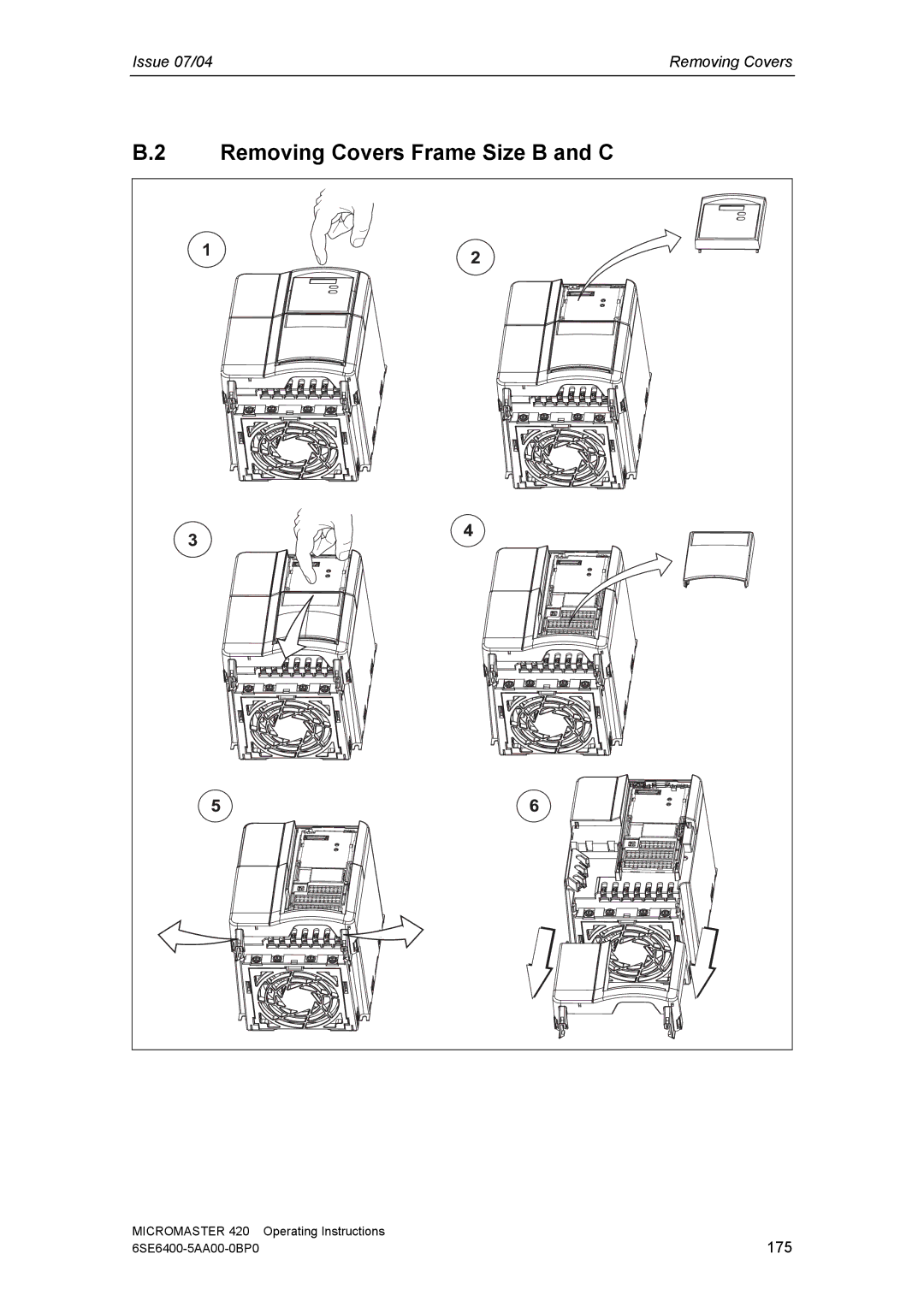 Siemens 420 manual 175, 6SE6400-5AA00-0BP0 