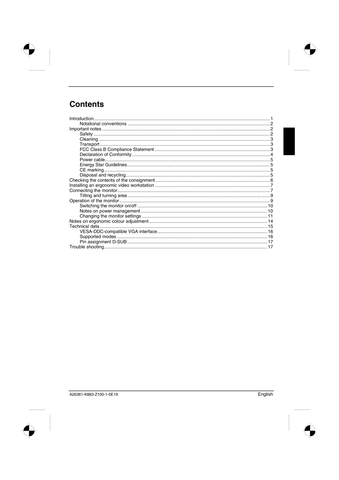 Siemens 43B1-M manual Contents 