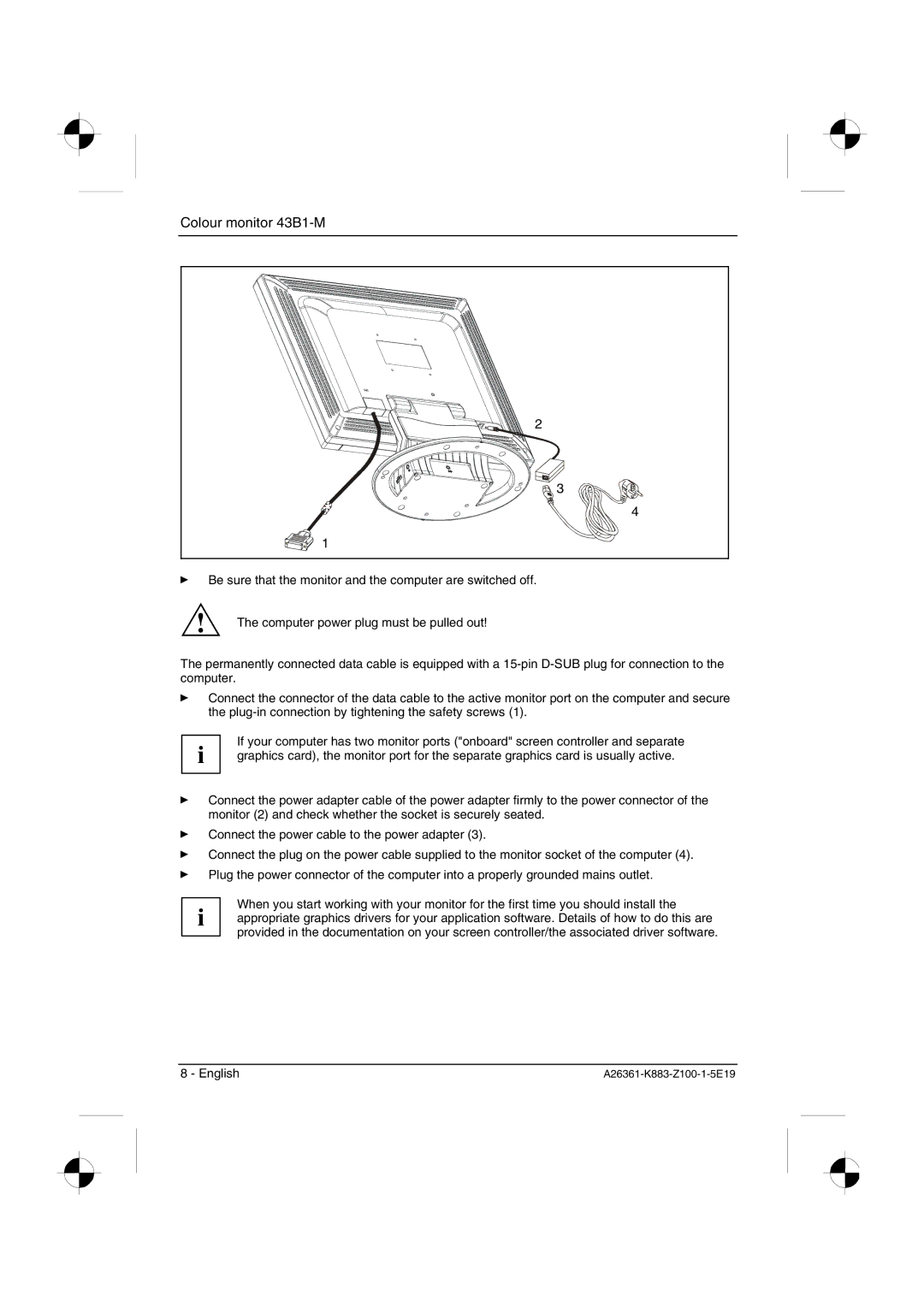 Siemens manual Colour monitor 43B1-M 