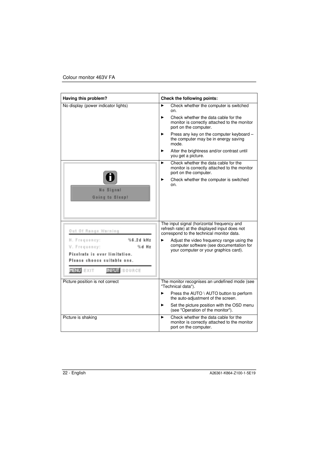 Siemens manual Colour monitor 463V FA 