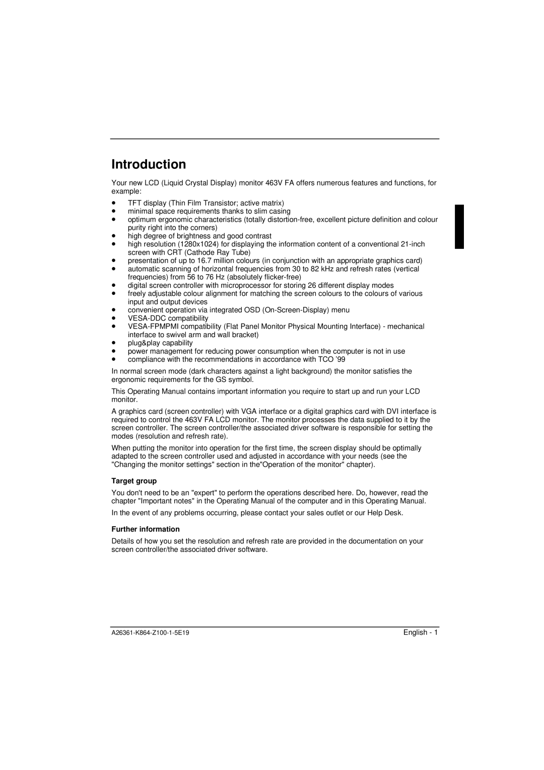 Siemens 463V FA manual Introduction, Target group, Further information 