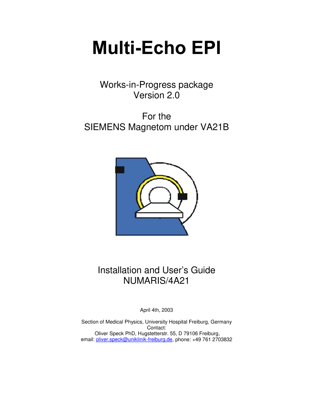 Siemens manual NUMARIS/4A21 