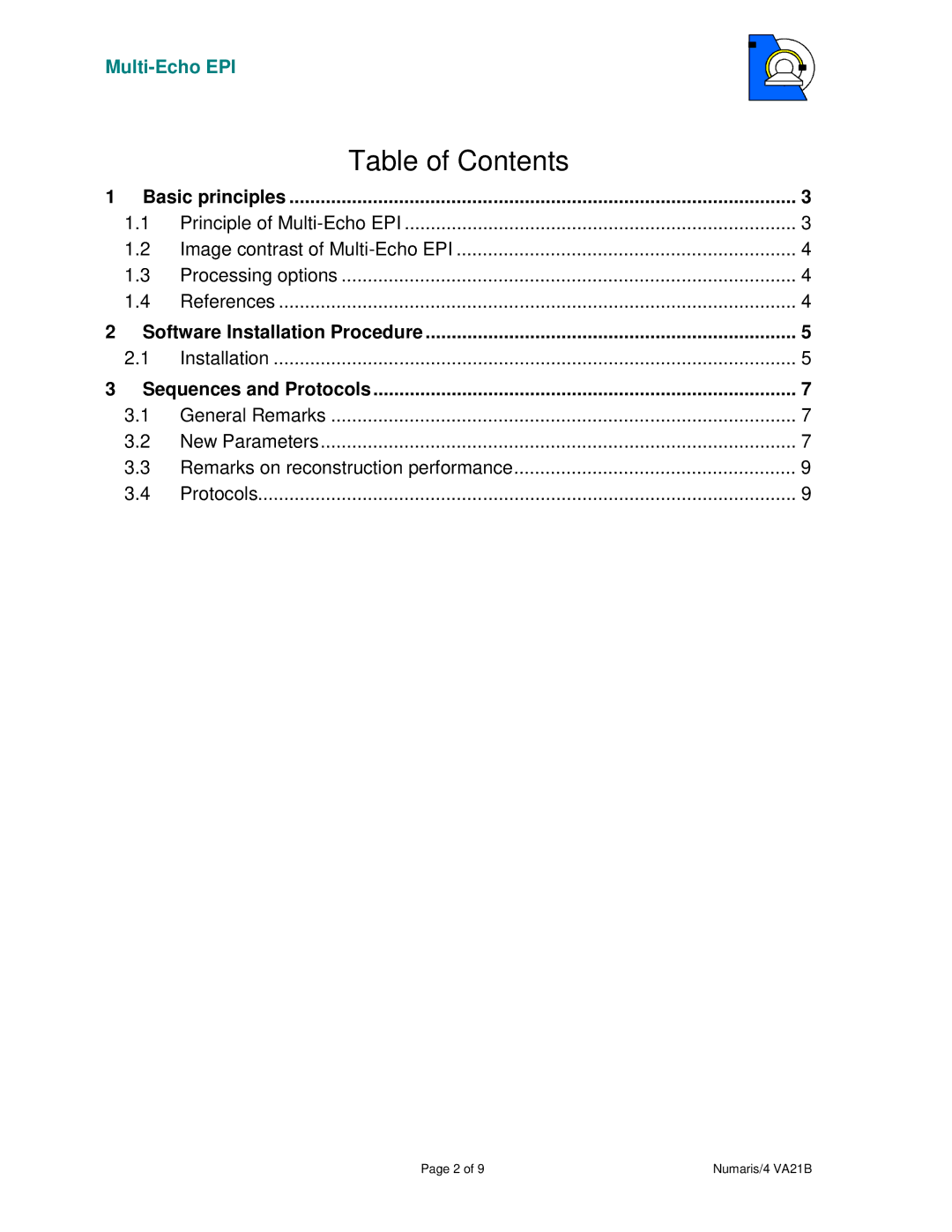 Siemens 4A21 manual Table of Contents 