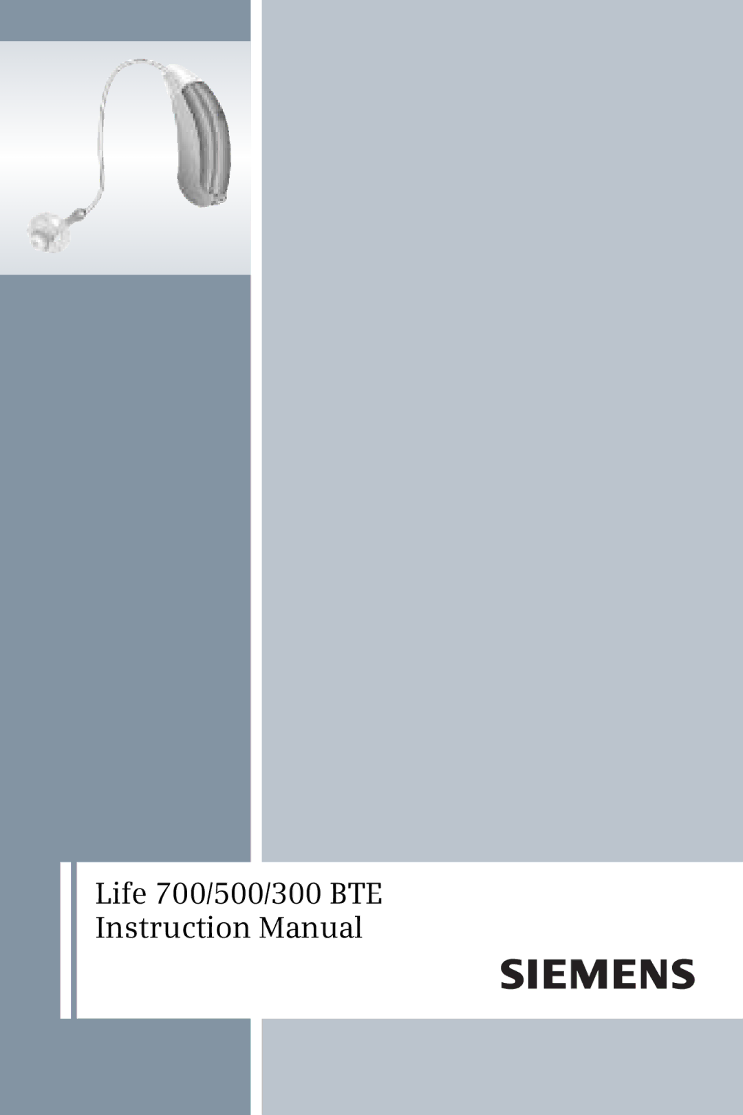 Siemens 700, 500, 300 BTE instruction manual 