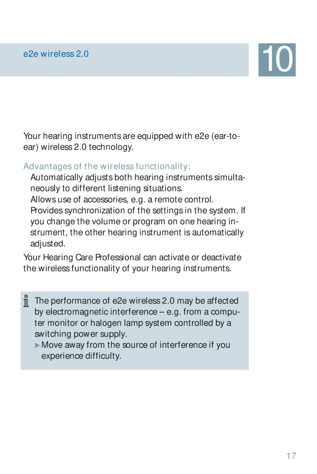 Siemens 700, 500 manual E2e wireless, Advantages of the wireless functionality 