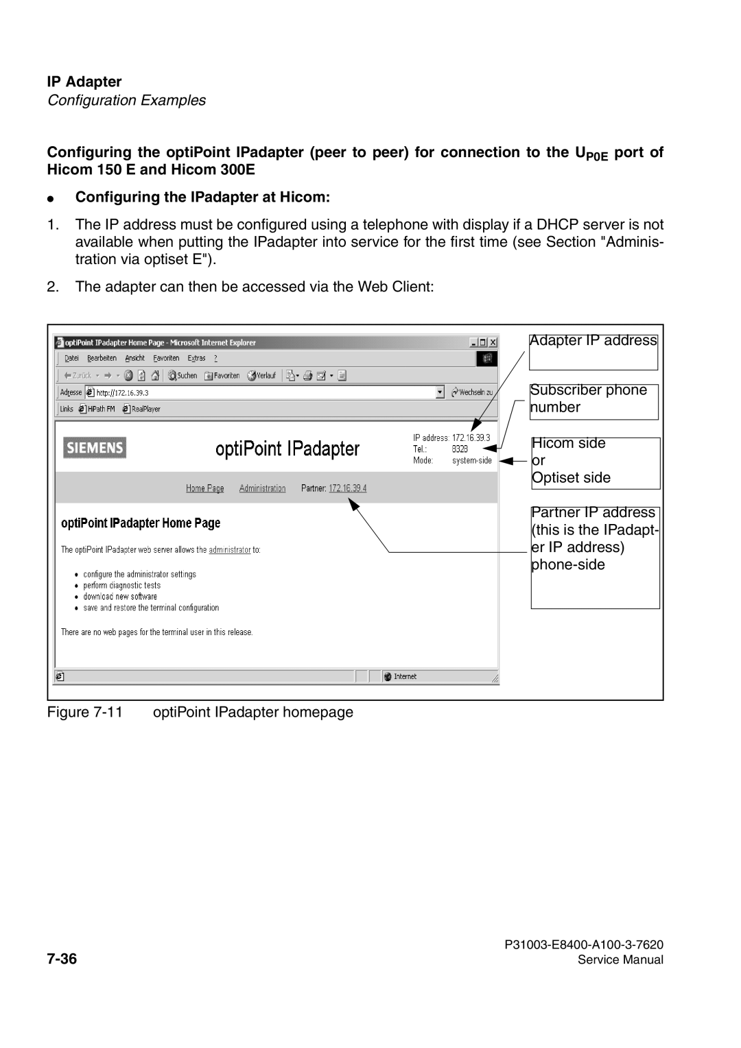 Siemens 500 service manual optiPoint IPadapter homepage 