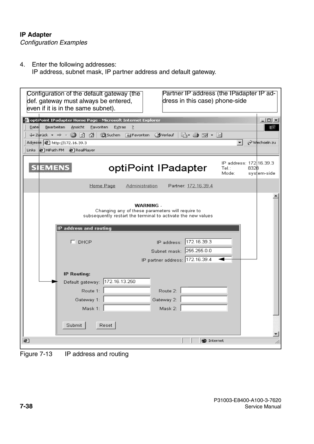 Siemens 500 service manual IP address and routing 