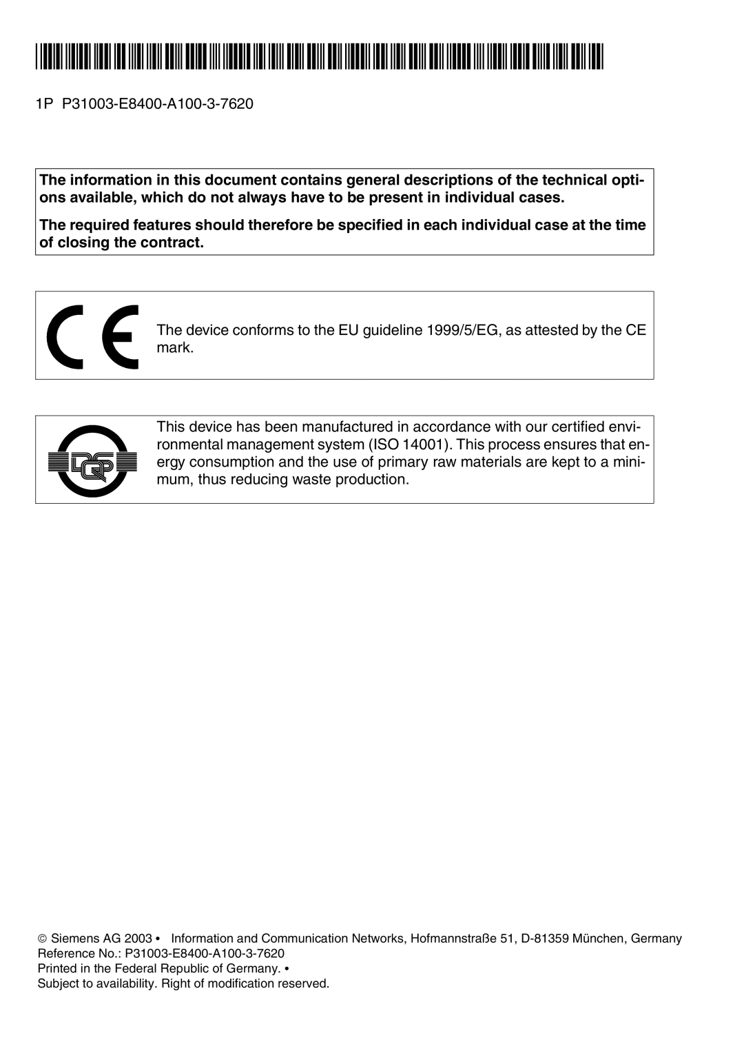 Siemens 500 service manual 1PP31003-E8400-A100-3-7620 