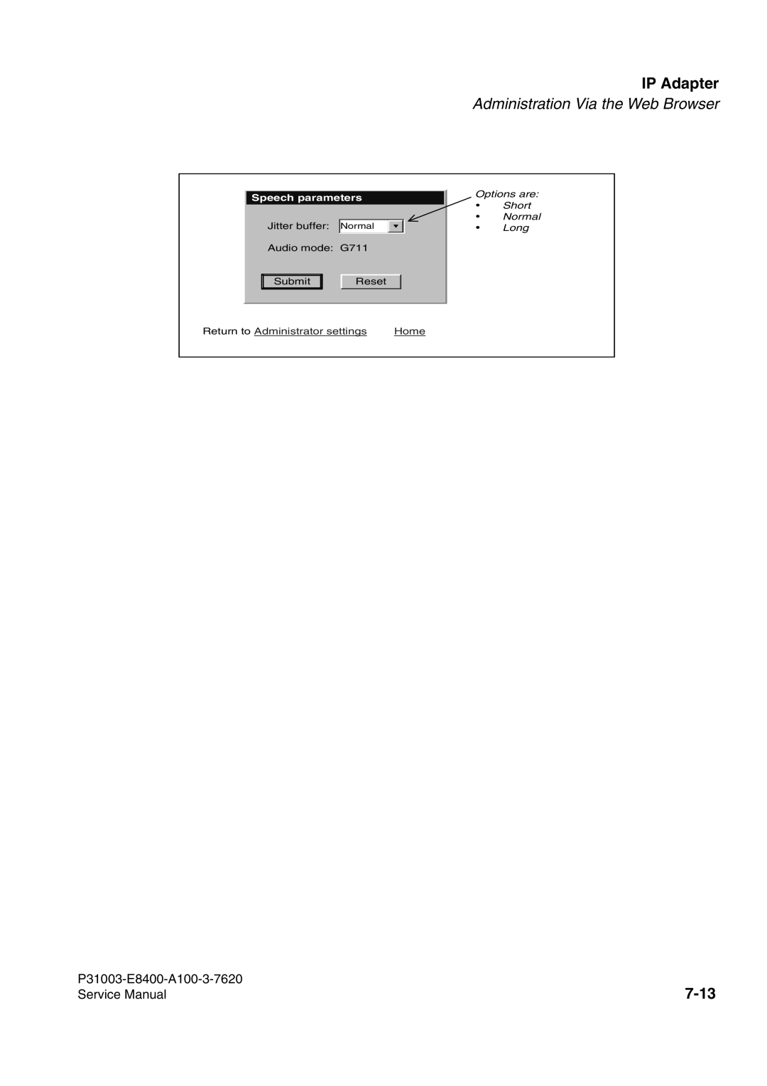 Siemens 500 service manual Speech parameters 