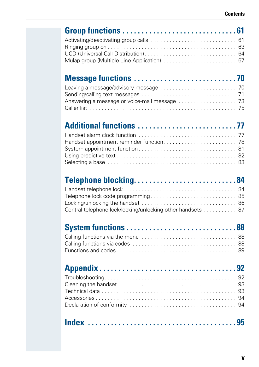 Siemens 500 manual System functions 