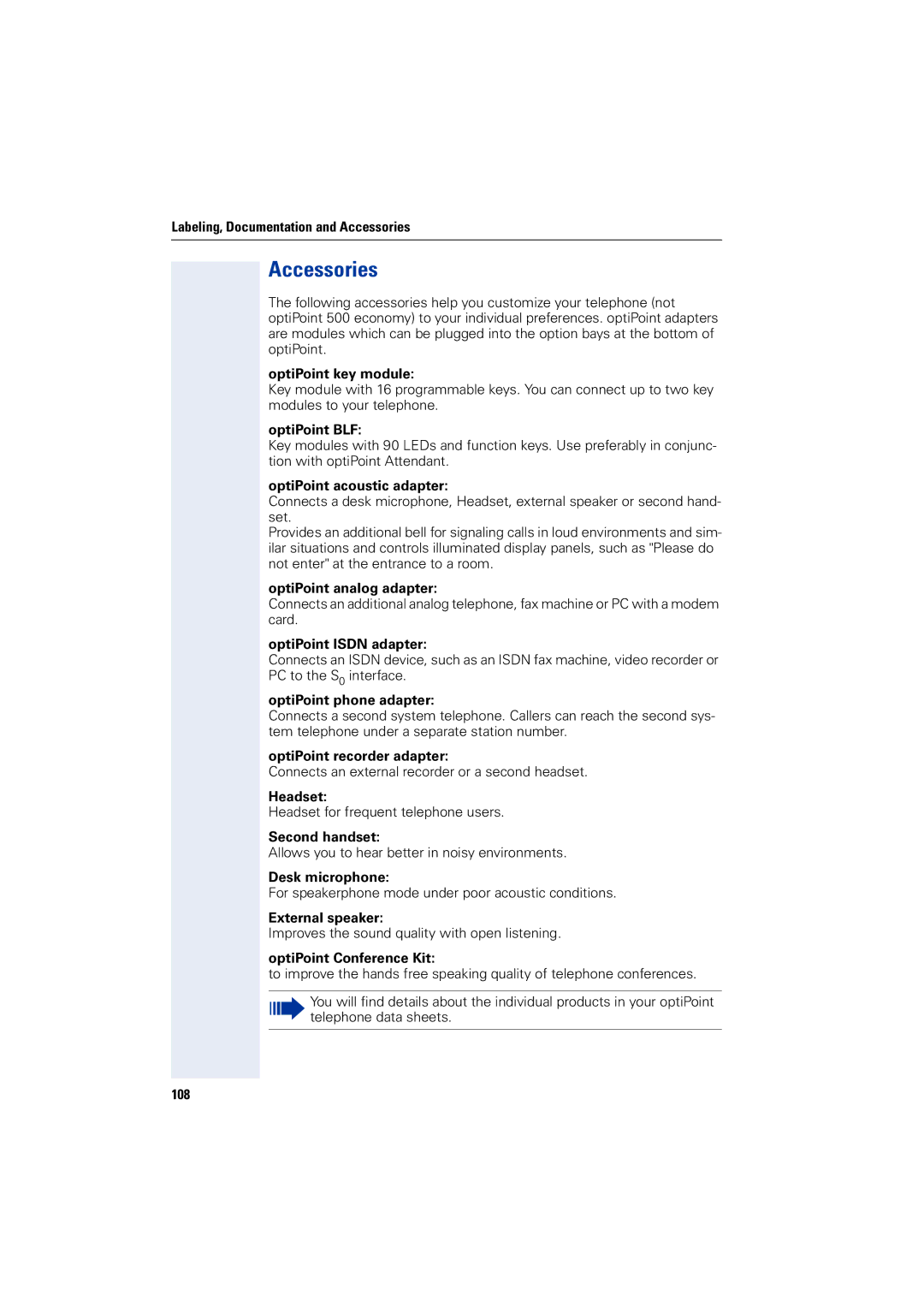 Siemens 5000 RSM operating instructions Accessories 