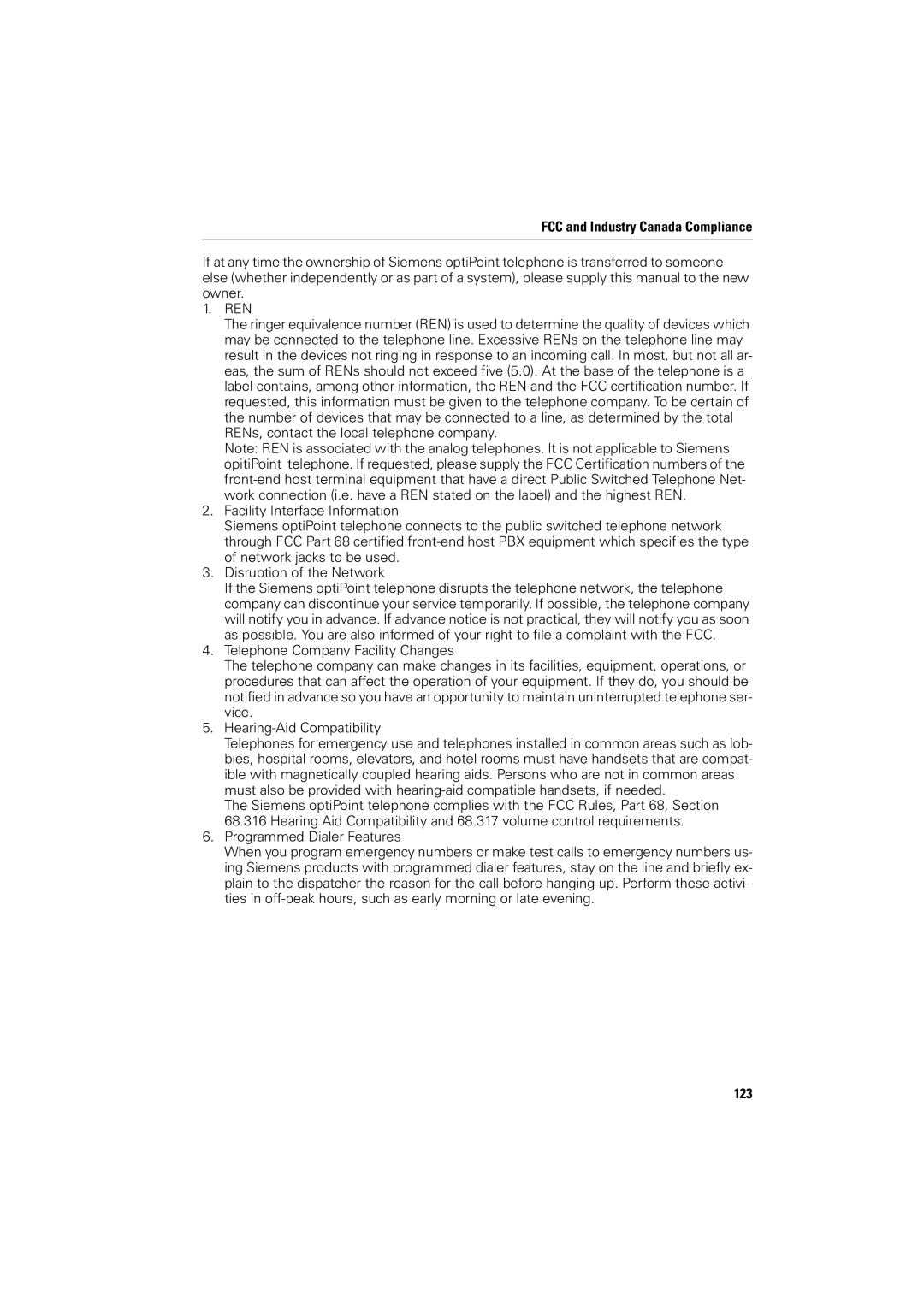 Siemens 5000 RSM operating instructions 123 