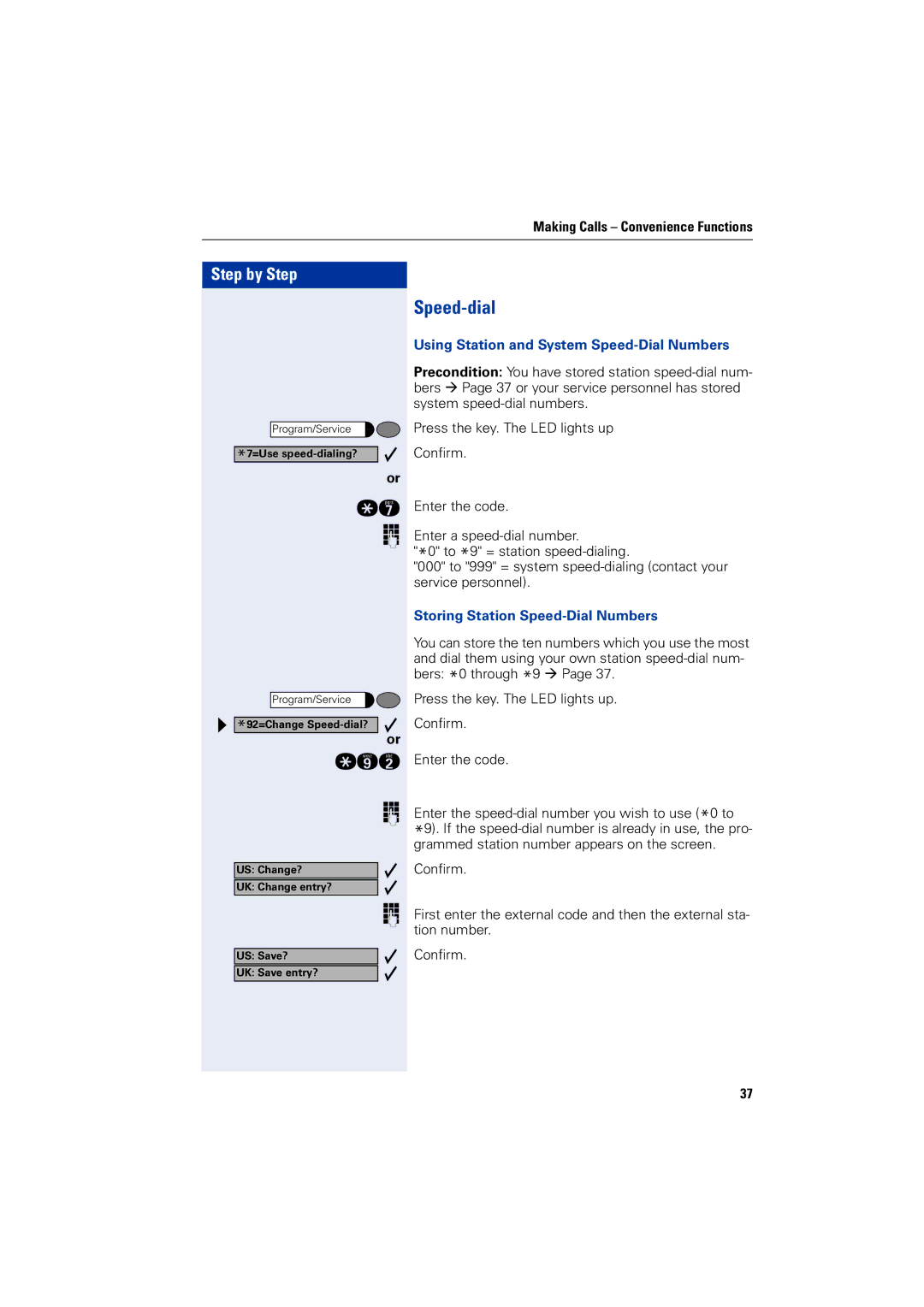 Siemens 5000 RSM Speed-dial, Qmf, Using Station and System Speed-Dial Numbers, Storing Station Speed-Dial Numbers 