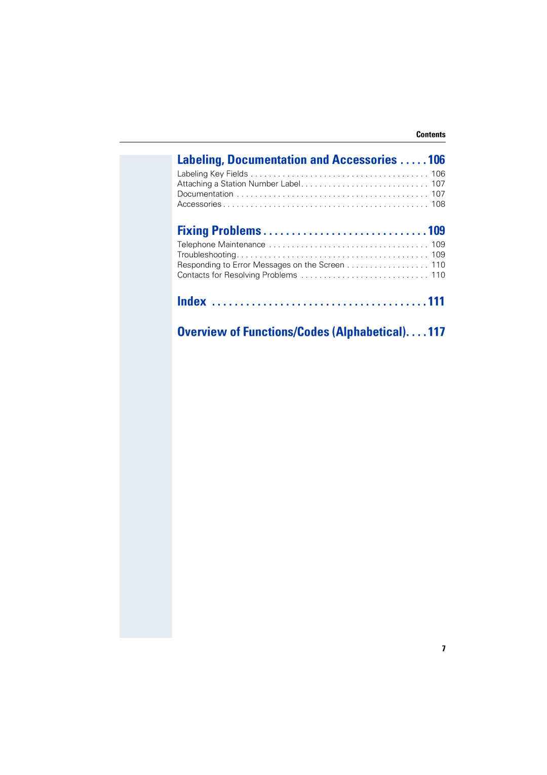 Siemens 5000 RSM operating instructions Fixing Problems, Index 