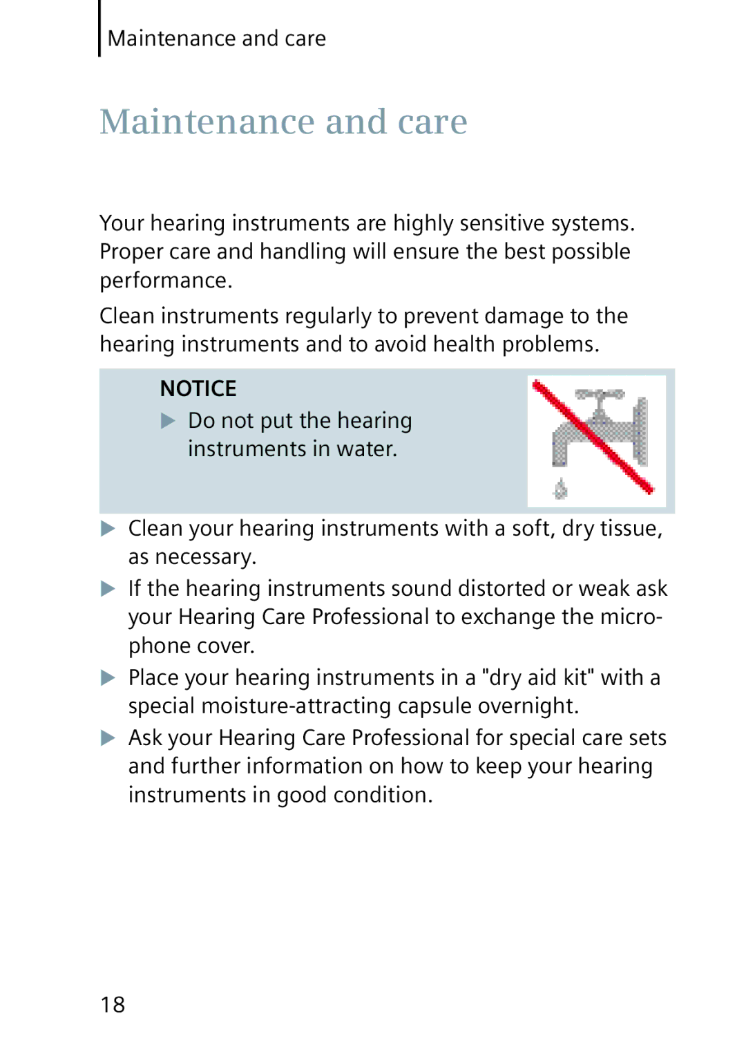 Siemens 501, 701 manual Maintenance and care 