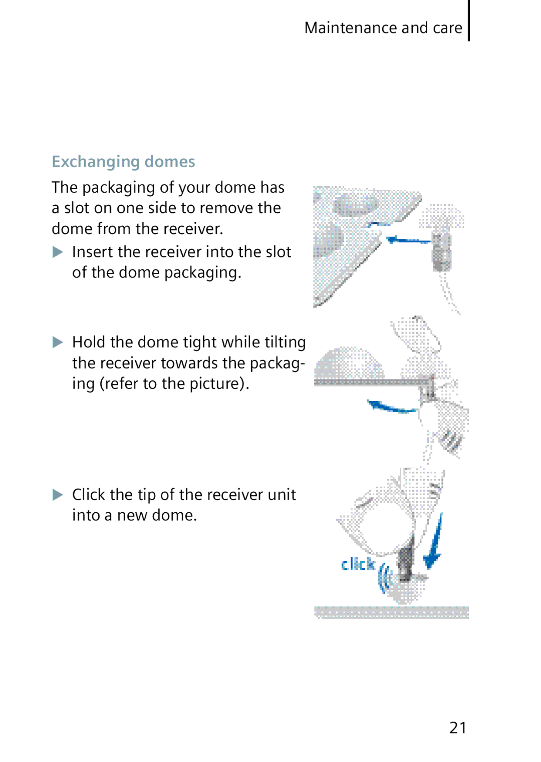 Siemens 701, 501 manual Exchanging domes 