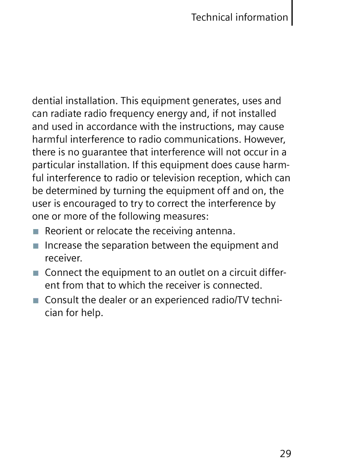 Siemens 701, 501 manual Technical information 