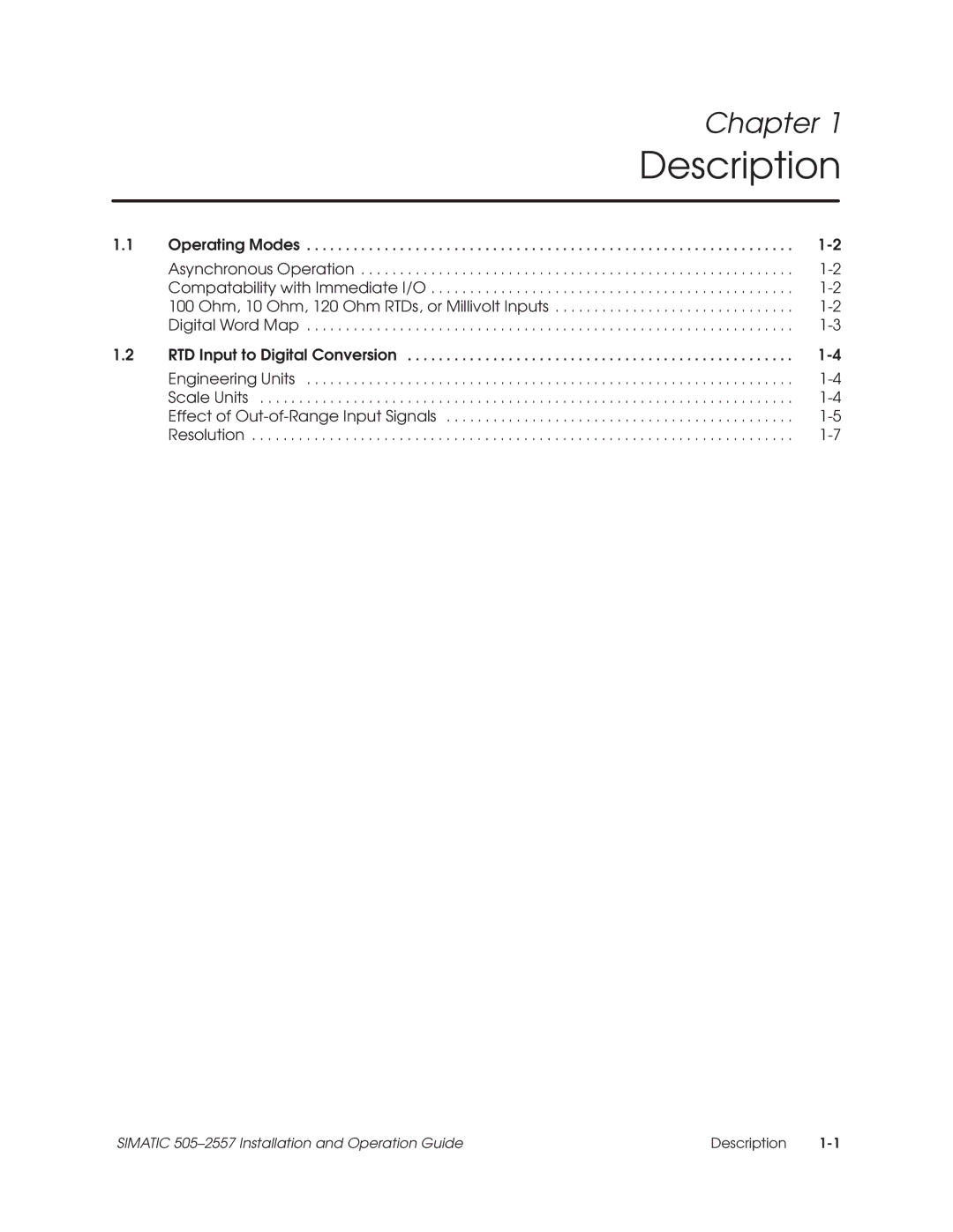 Siemens 505-2557 installation and operation guide Description, 100 Ohm, 10 Ohm, 120 Ohm RTDs, or Millivolt Inputs 