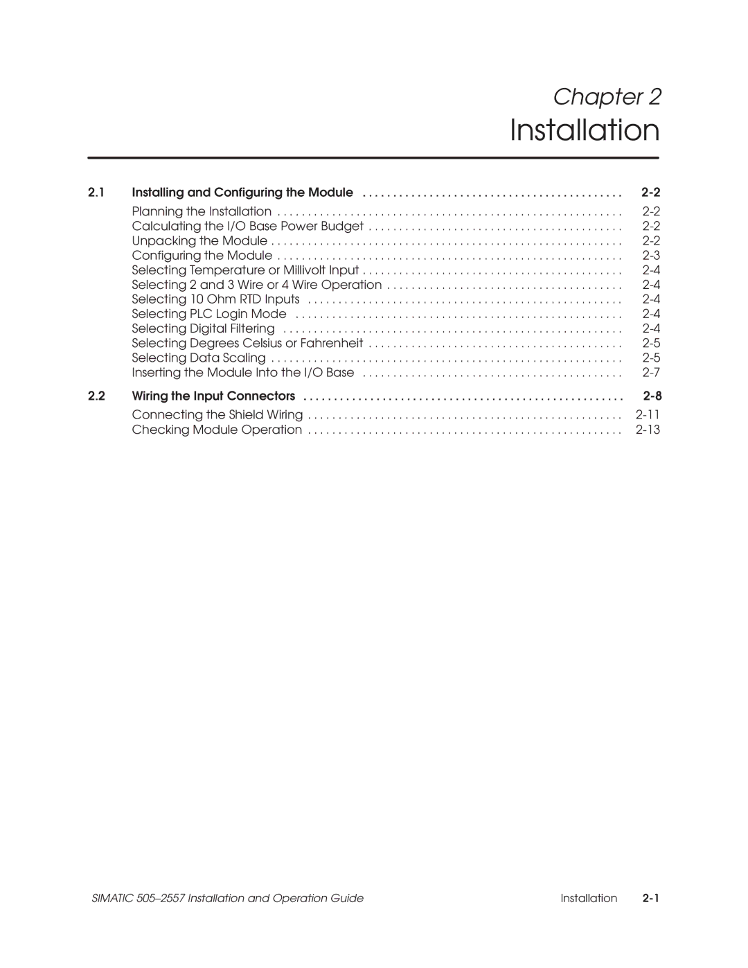 Siemens 505-2557 Installing and Configuring the Module, Calculating the I/O Base Power Budget 