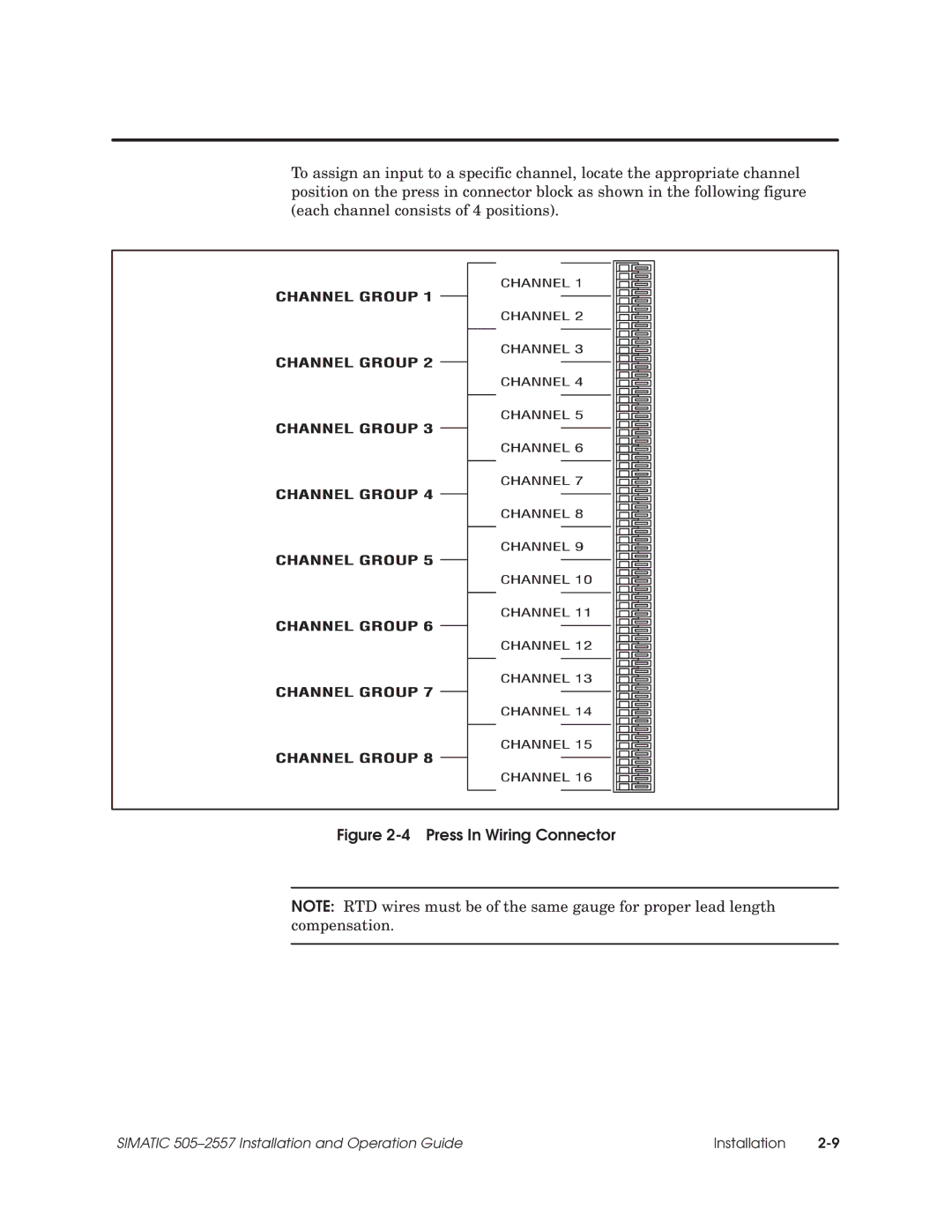 Siemens 505-2557 installation and operation guide Press In Wiring Connector 