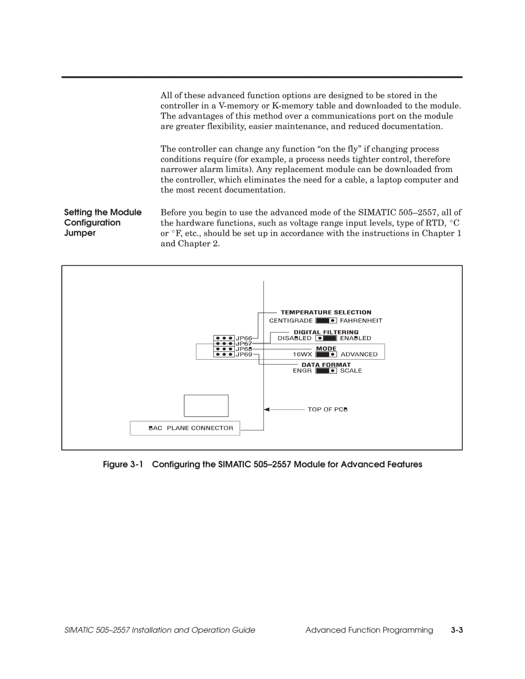 Siemens 505-2557 installation and operation guide Setting the Module, Configuration, Jumper 