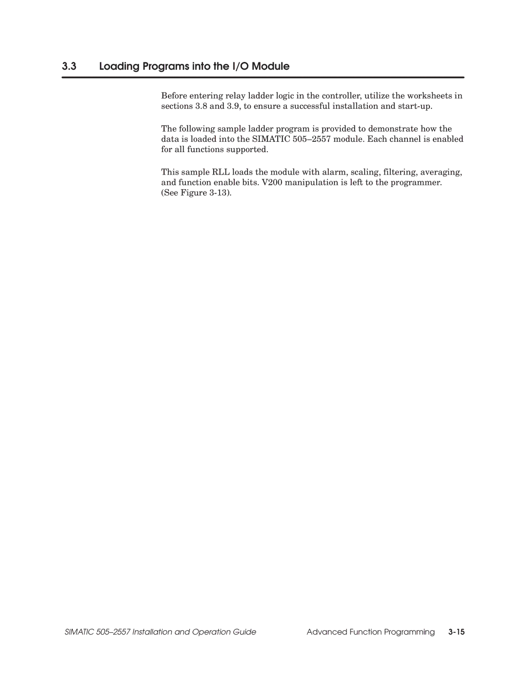 Siemens 505-2557 installation and operation guide Loading Programs into the I/O Module 