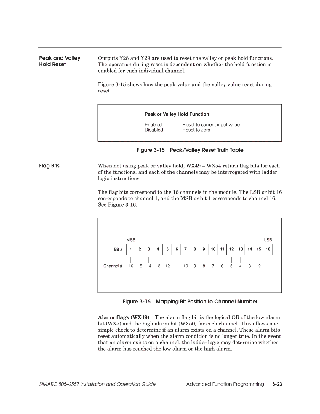 Siemens 505-2557 installation and operation guide Hold Reset, Flag Bits 