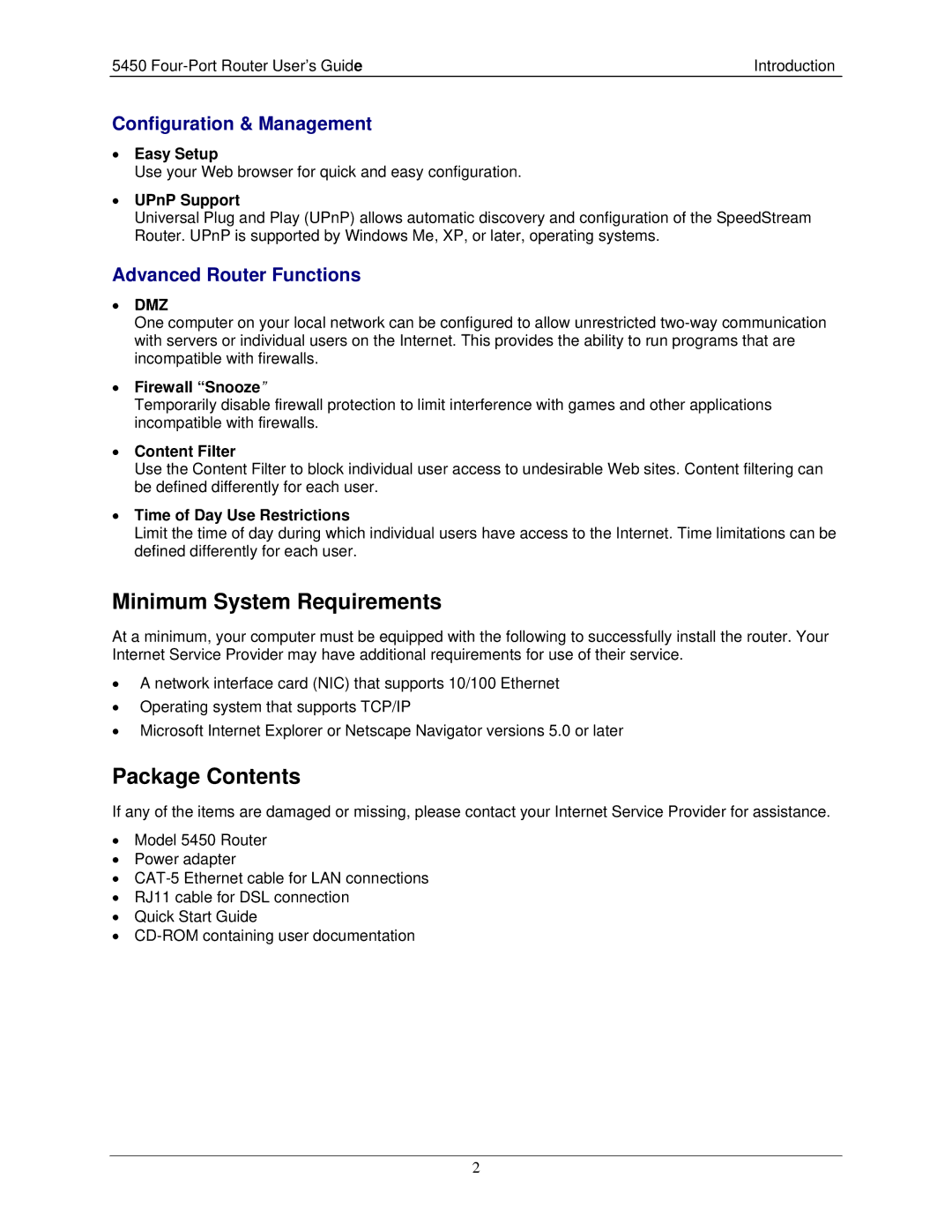 Siemens 5450 manual Minimum System Requirements, Package Contents 