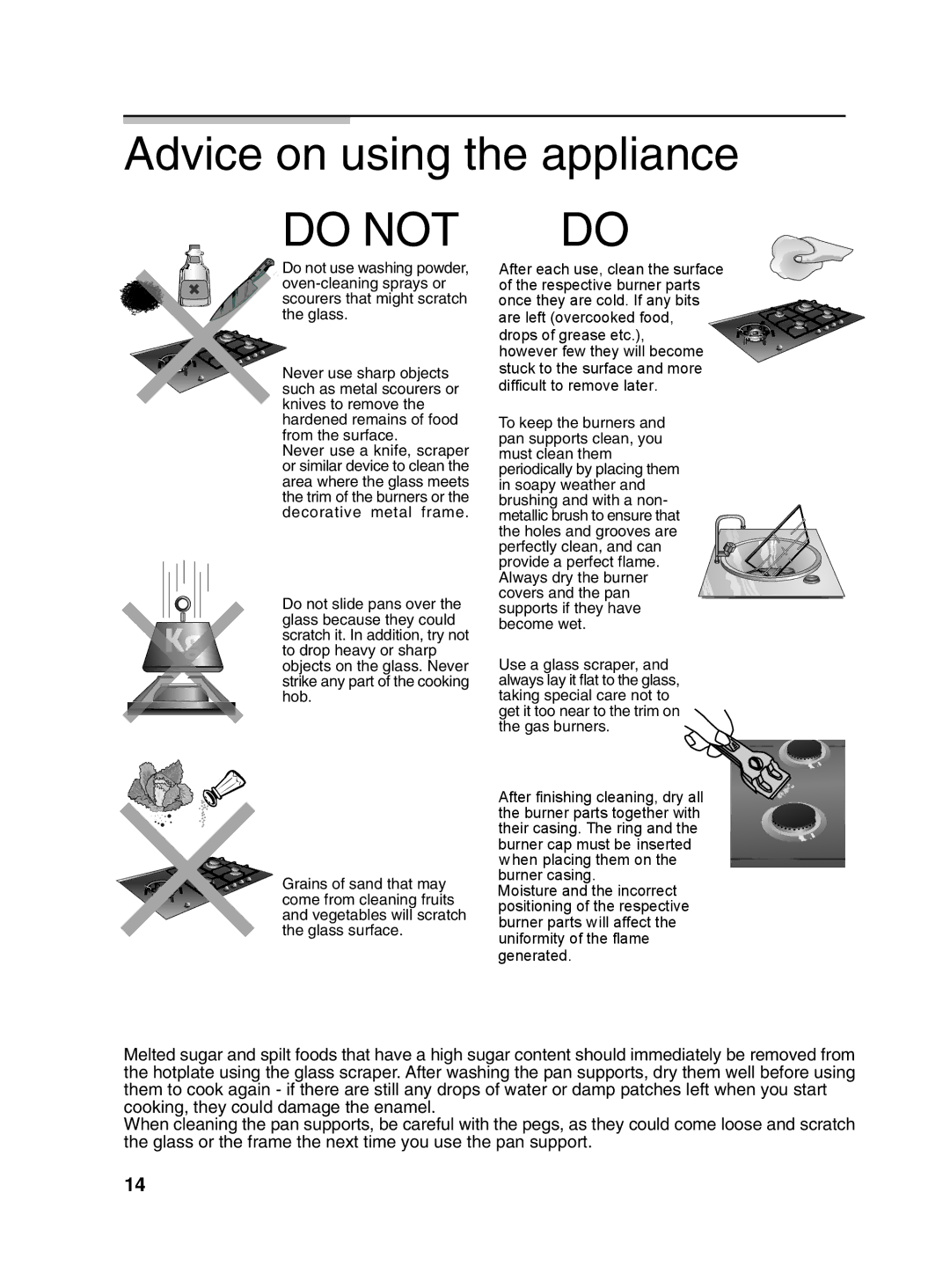 Siemens 5551 manual Advice on using the appliance, Do not 