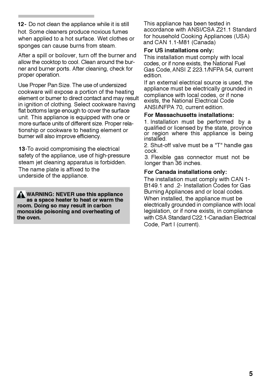 Siemens 5551 manual For US installations only 