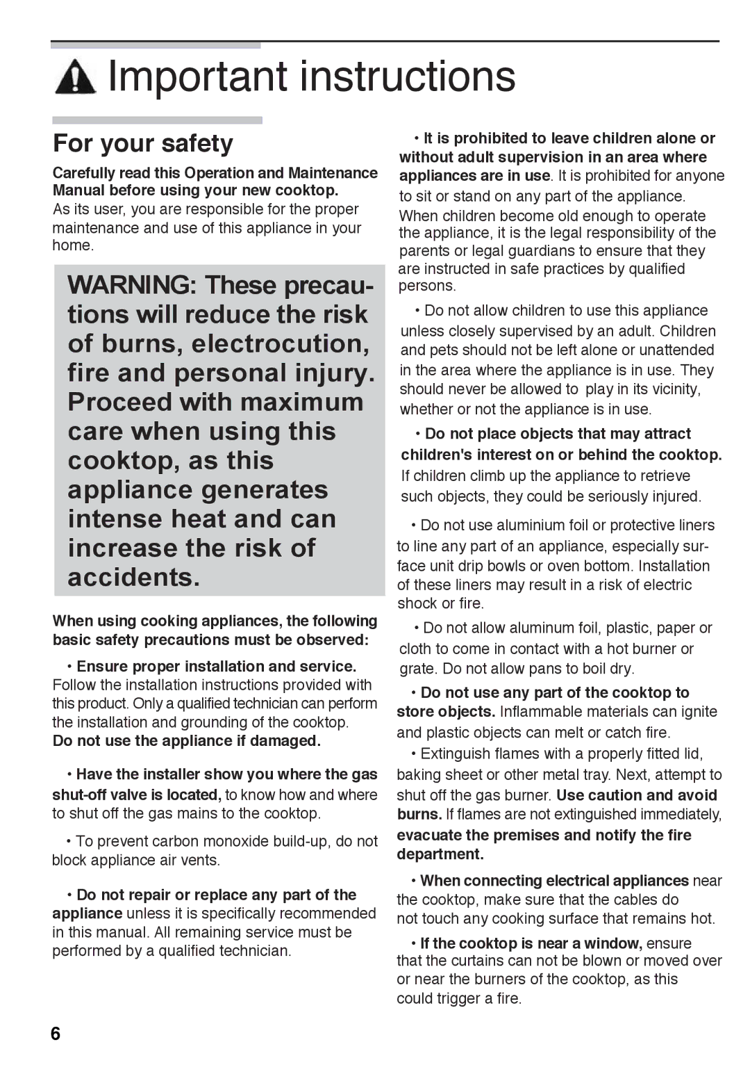 Siemens 5551 manual Important instructions, For your safety, Do not use the appliance if damaged 