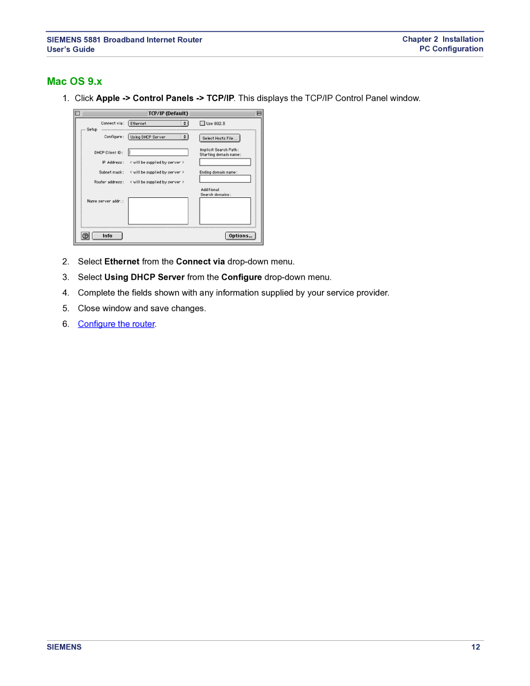 Siemens 5881 manual Mac OS 