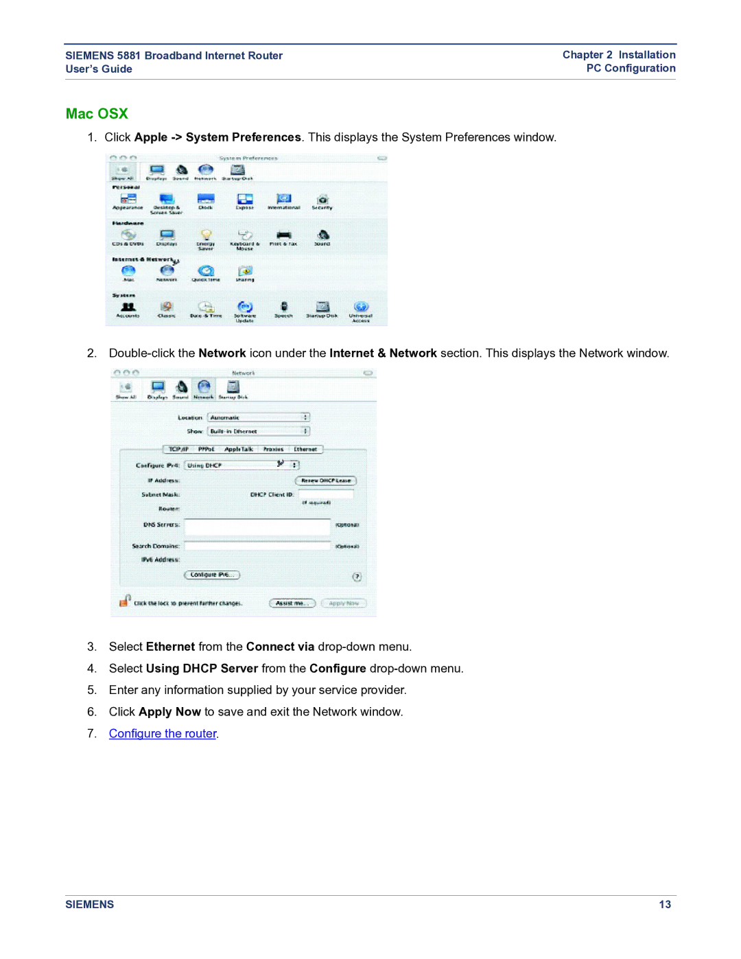 Siemens 5881 manual Mac OSX 