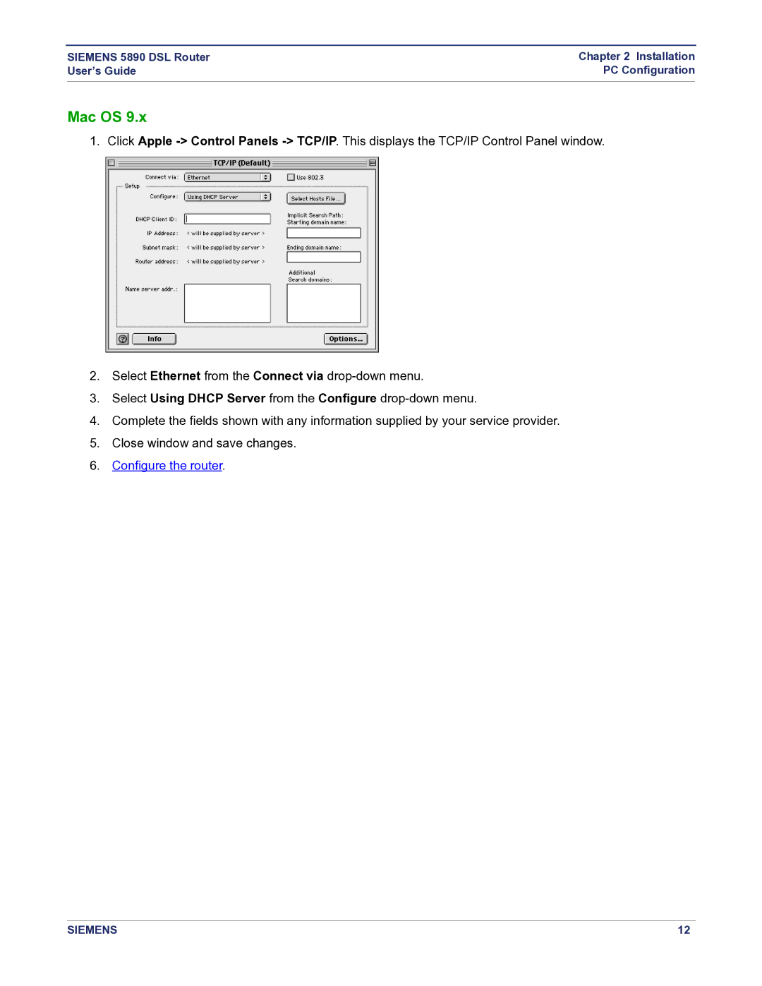 Siemens 5890 manual Mac OS 