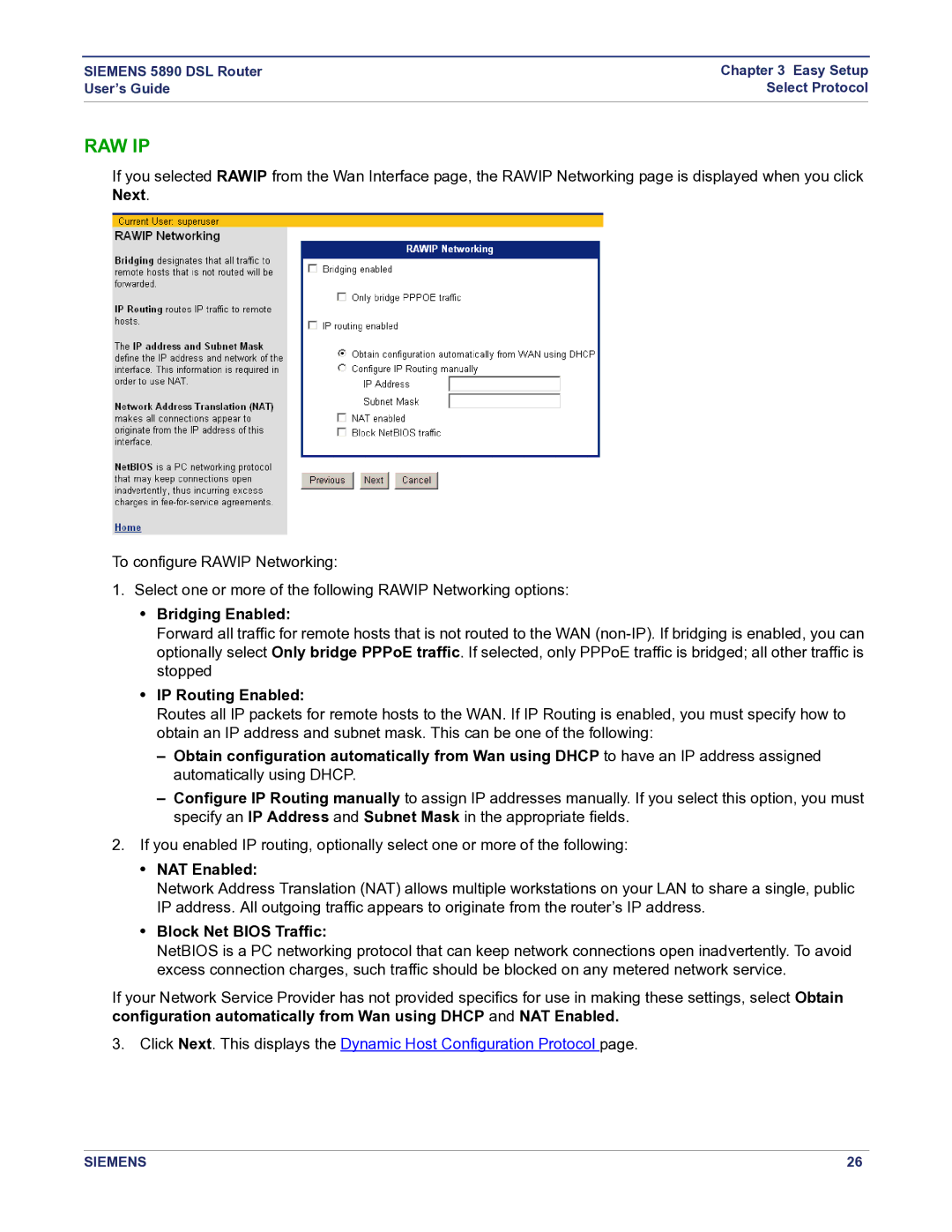 Siemens 5890 manual Raw Ip 