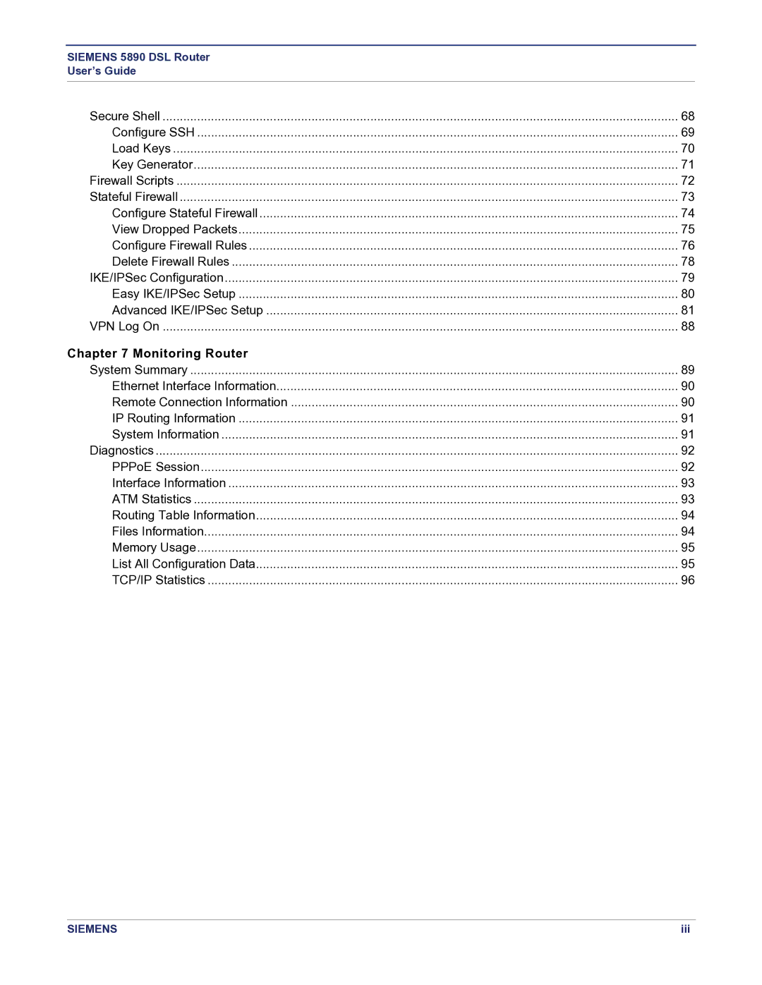 Siemens 5890 manual Monitoring Router 