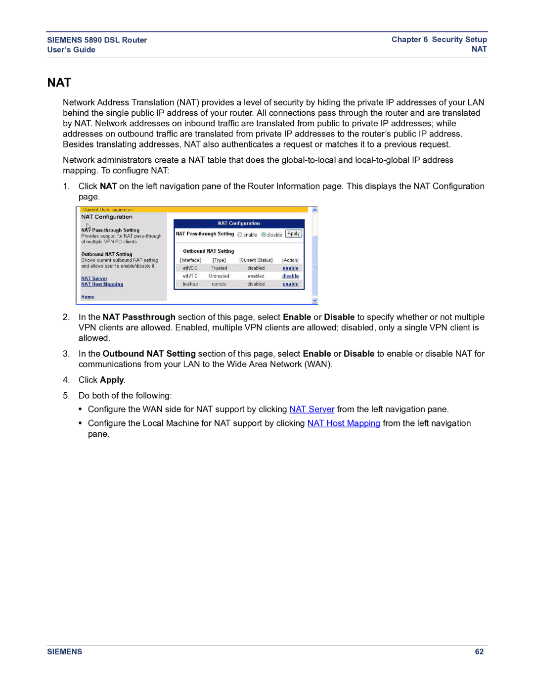 Siemens 5890 manual Nat 