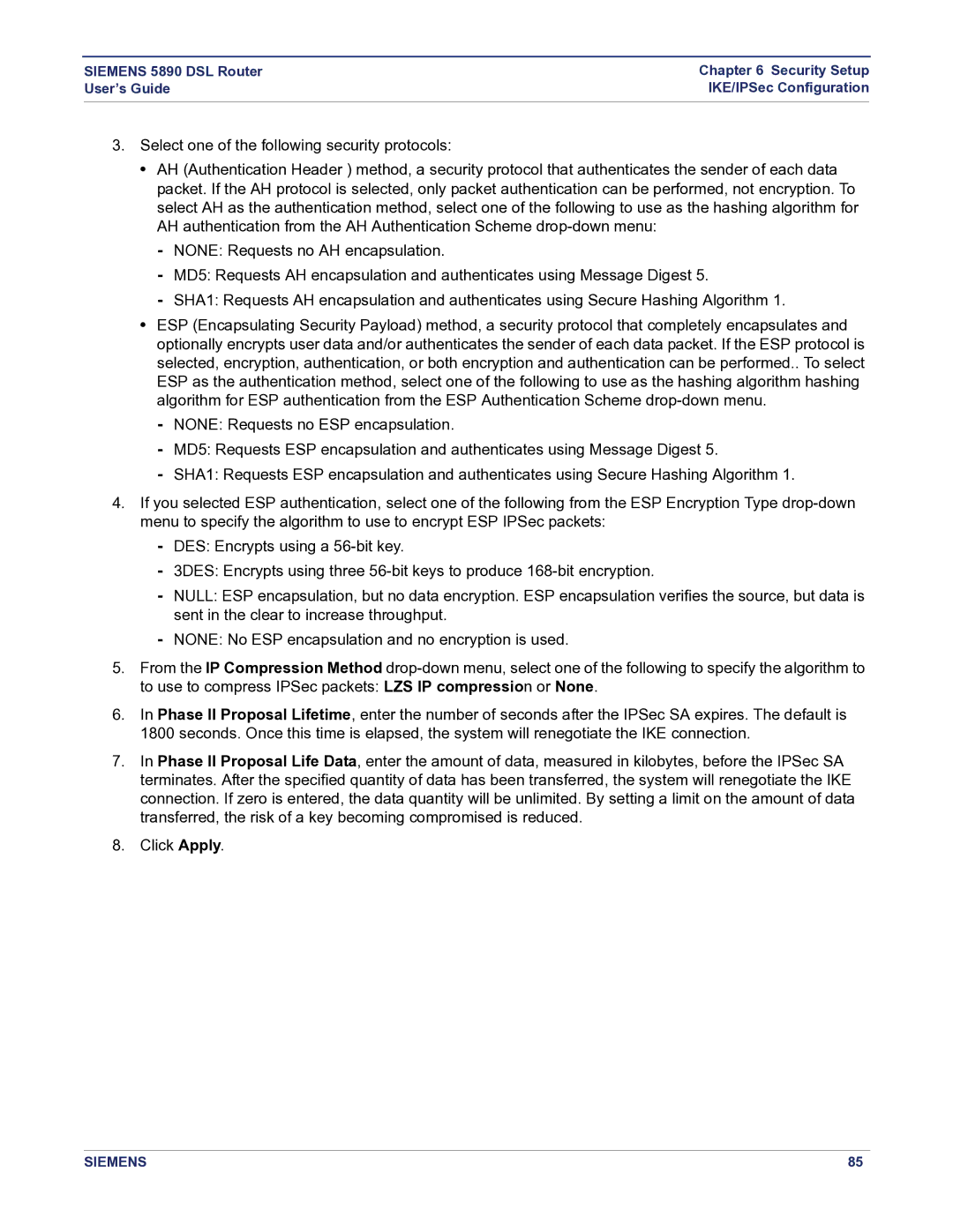 Siemens 5890 manual Siemens 