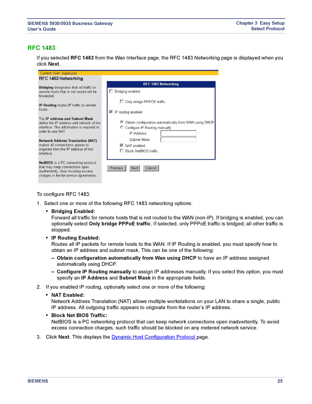 Siemens 5930, 5935 manual Rfc, Bridging Enabled 