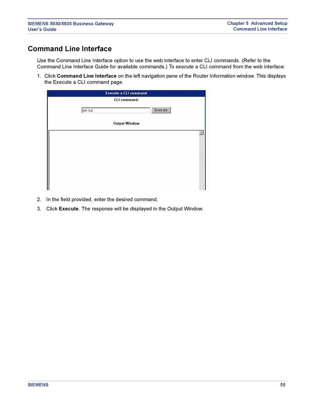 Siemens 5930, 5935 manual Command Line Interface 