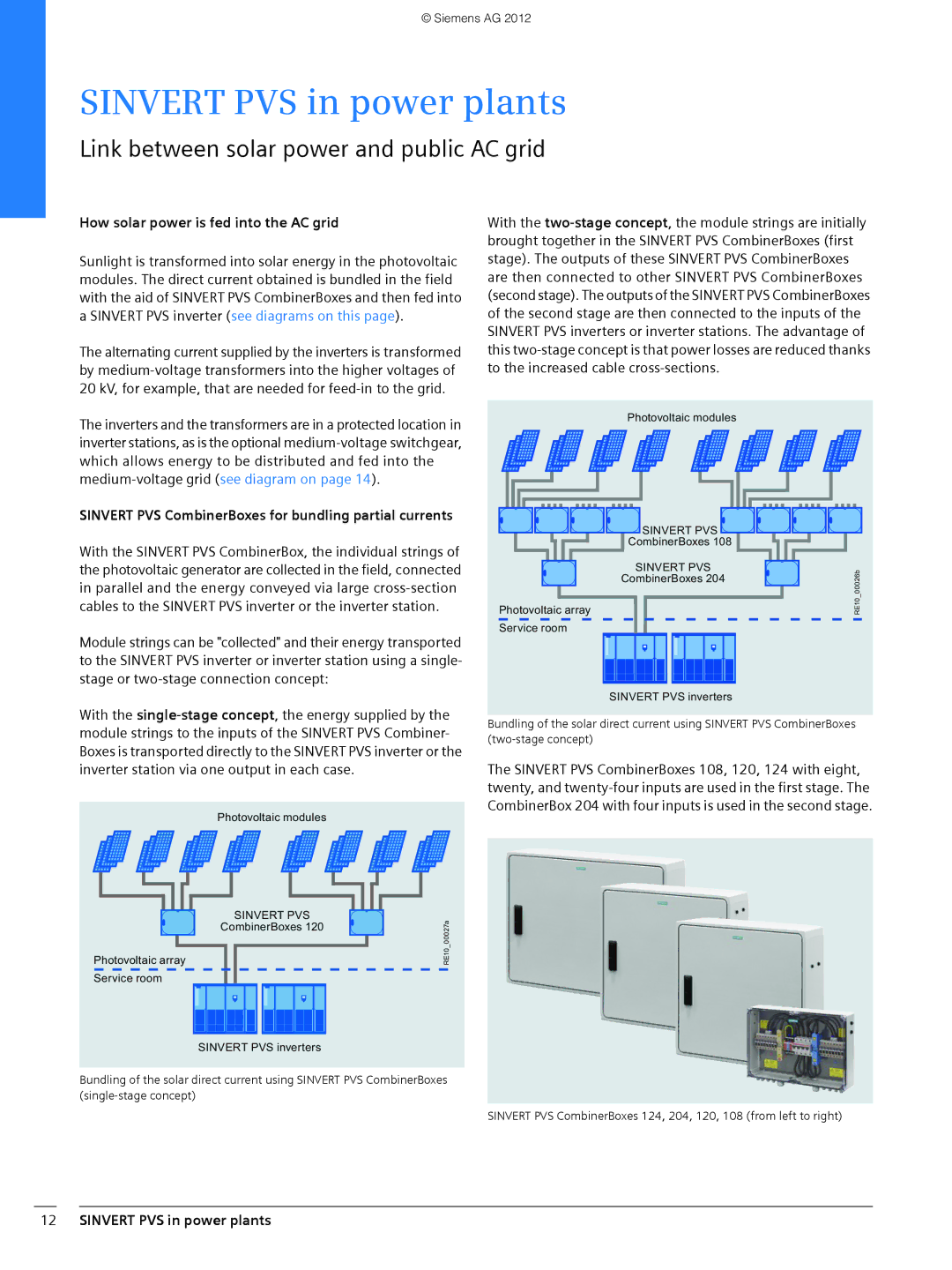 Siemens 600 brochure Link between solar power and public AC grid, How solar power is fed into the AC grid 