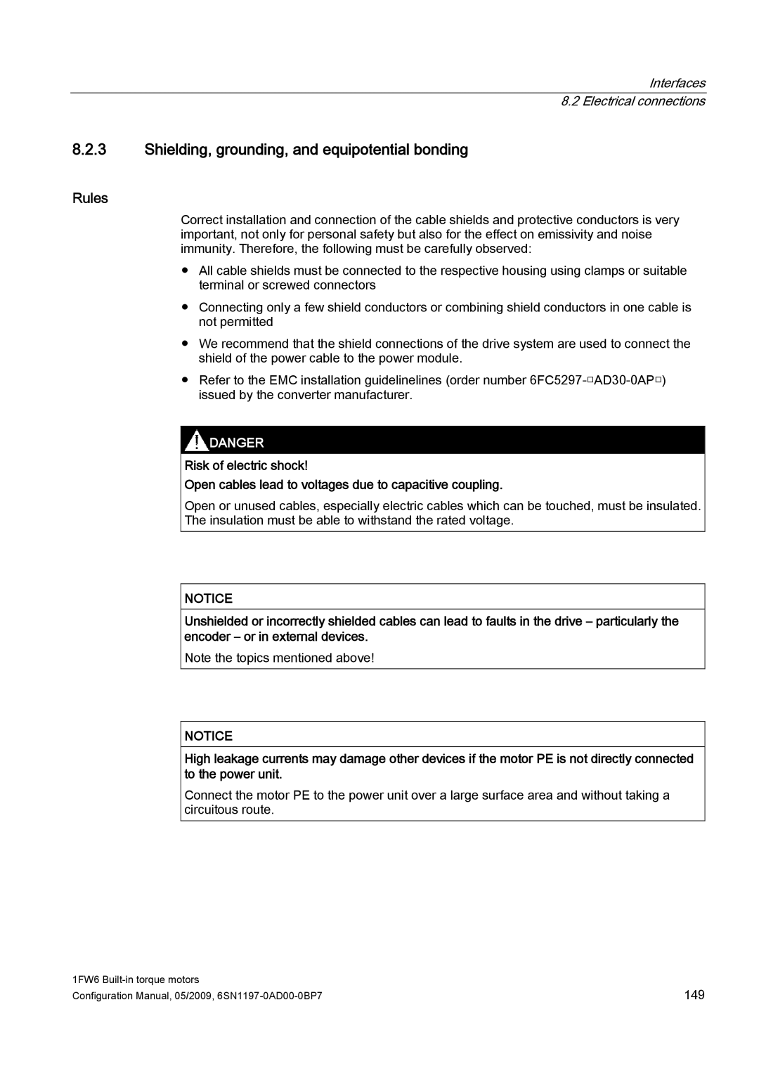 Siemens 611 configurationmanual Shielding, grounding, and equipotential bonding, Rules 