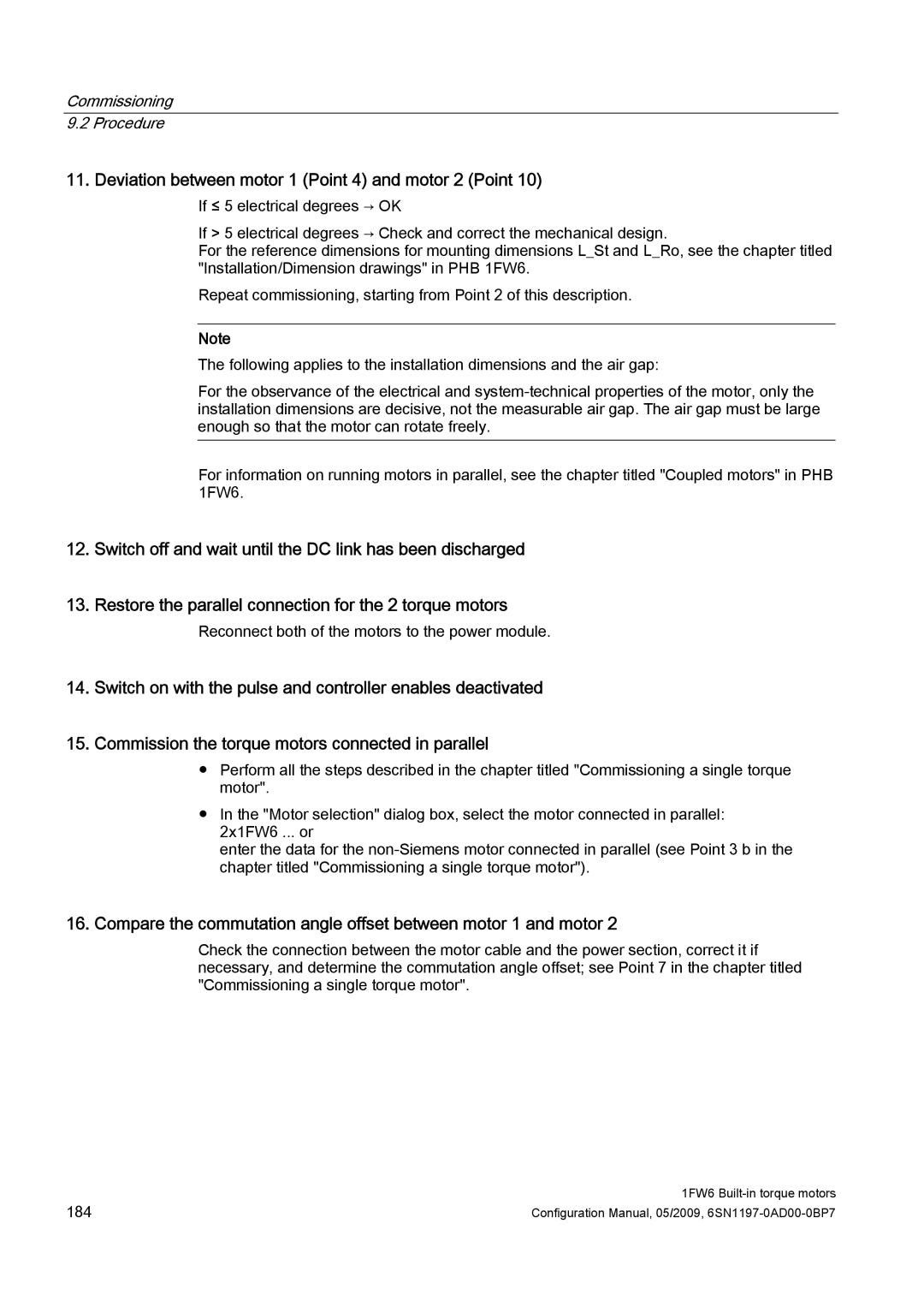 Siemens 611 configurationmanual Deviation between motor 1 Point 4 and motor 2 Point 