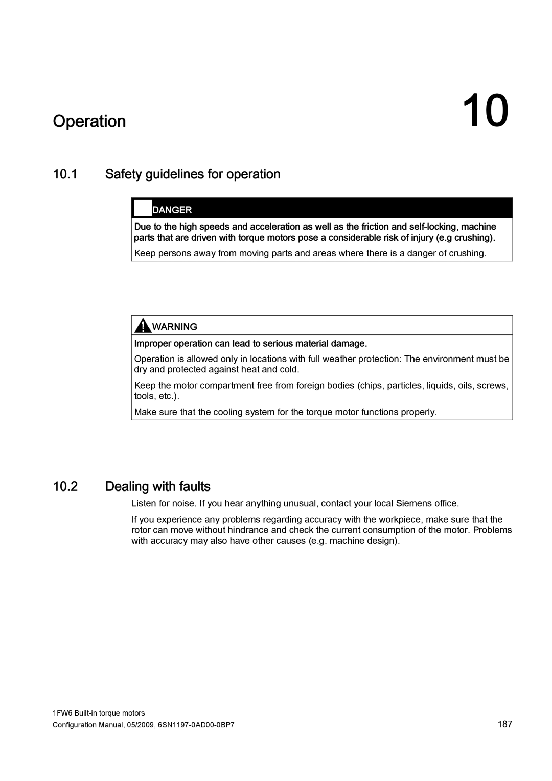 Siemens 611 configurationmanual Operation, Safety guidelines for operation, Dealing with faults 