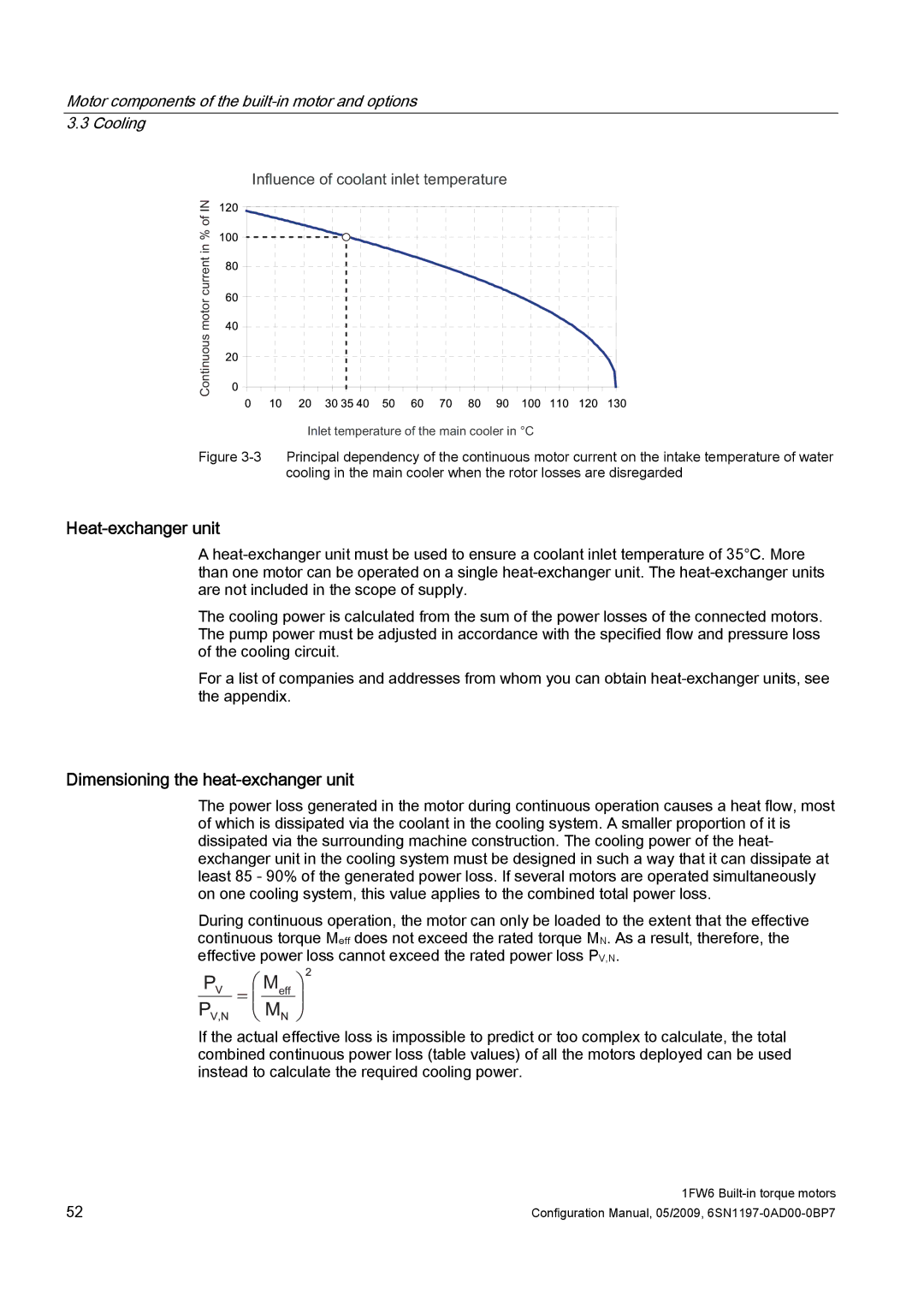 Siemens 611 configurationmanual Heat-exchanger unit, Dimensioning the heat-exchanger unit 